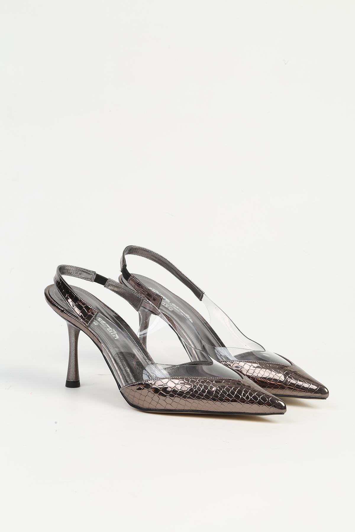 Platin Kadın Topuklu Ayakkabı PC-54501 - Görsel 3