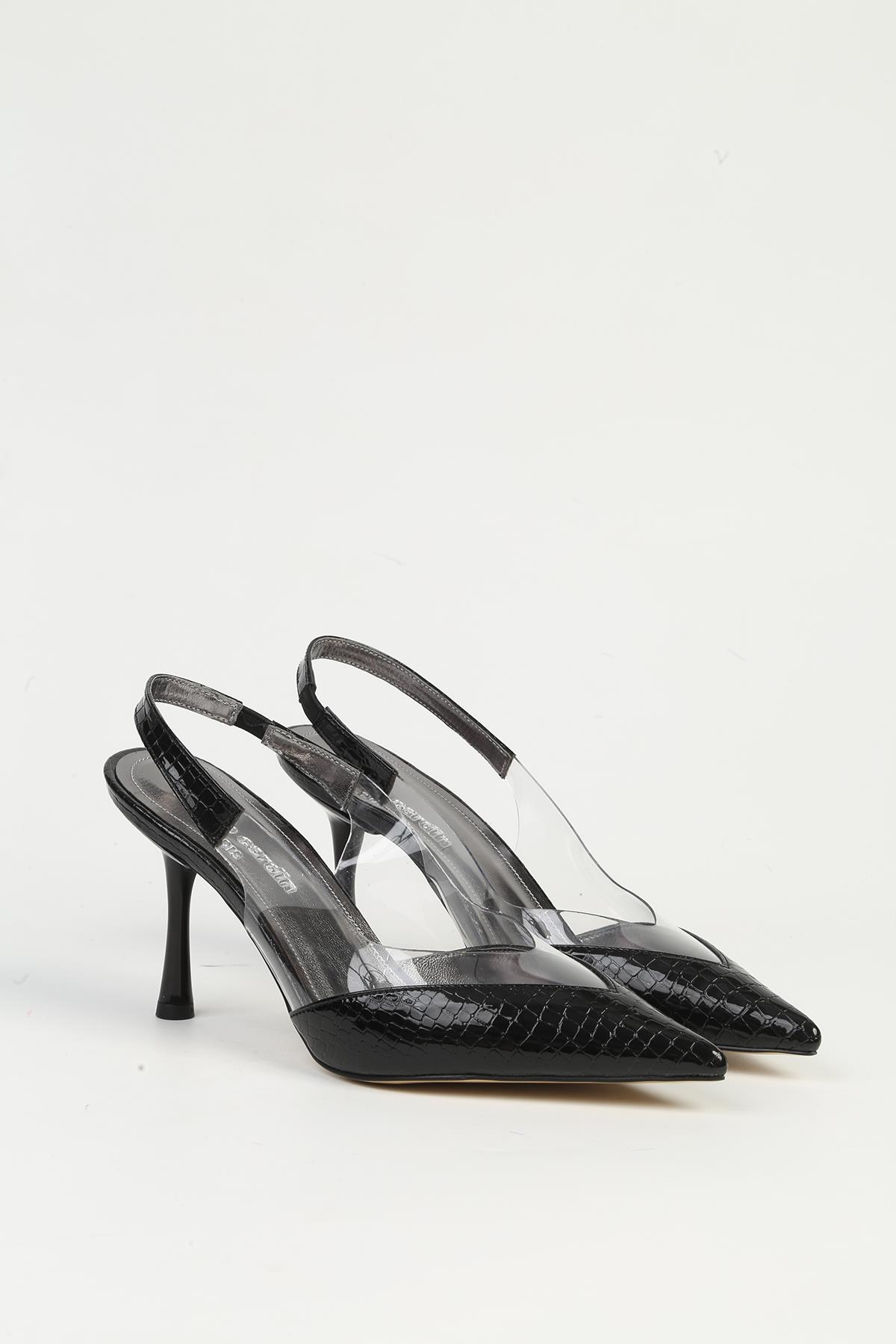 Siyah Kadın Topuklu Ayakkabı PC-54501 - Görsel 3