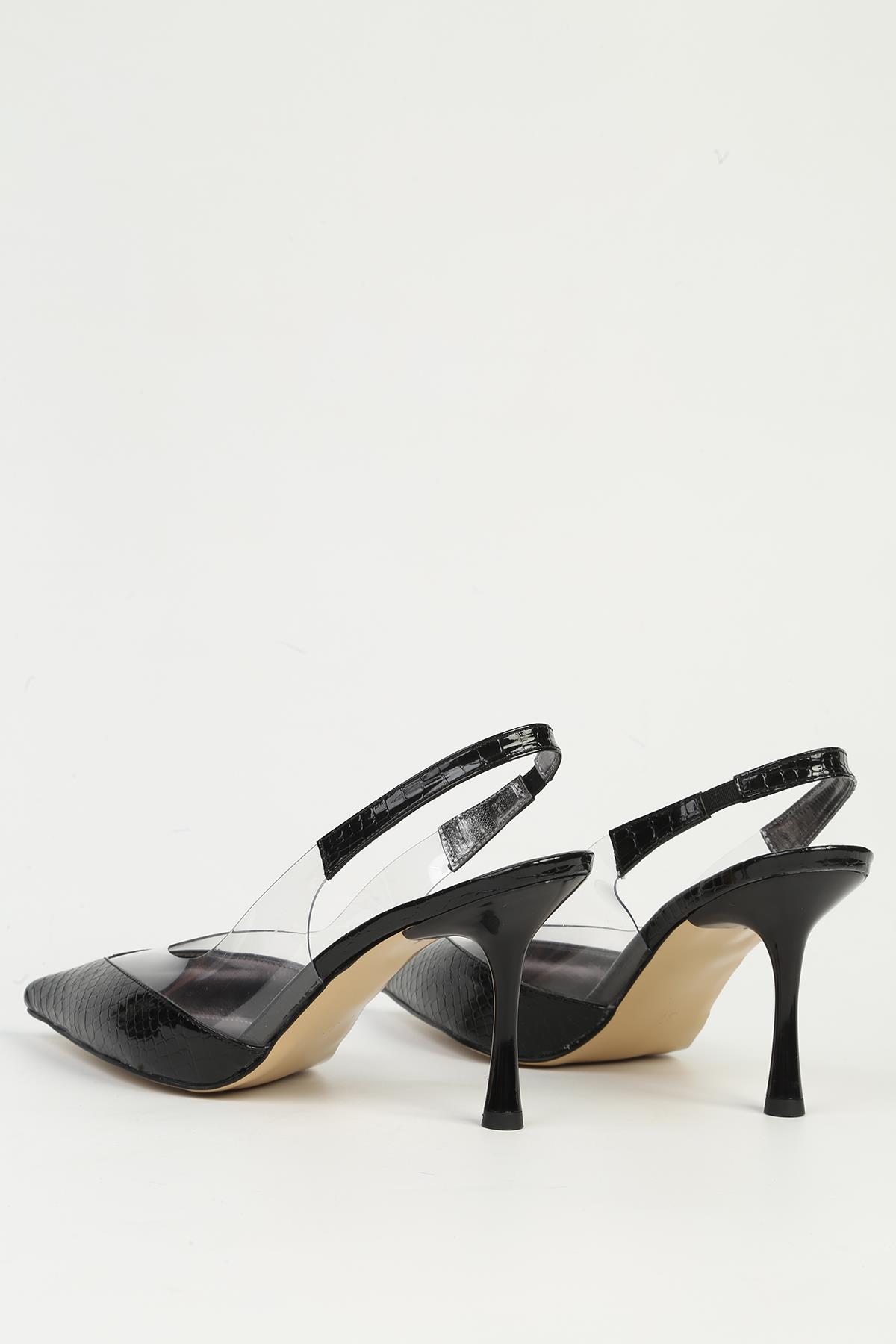 Siyah Kadın Topuklu Ayakkabı PC-54501 - Görsel 4