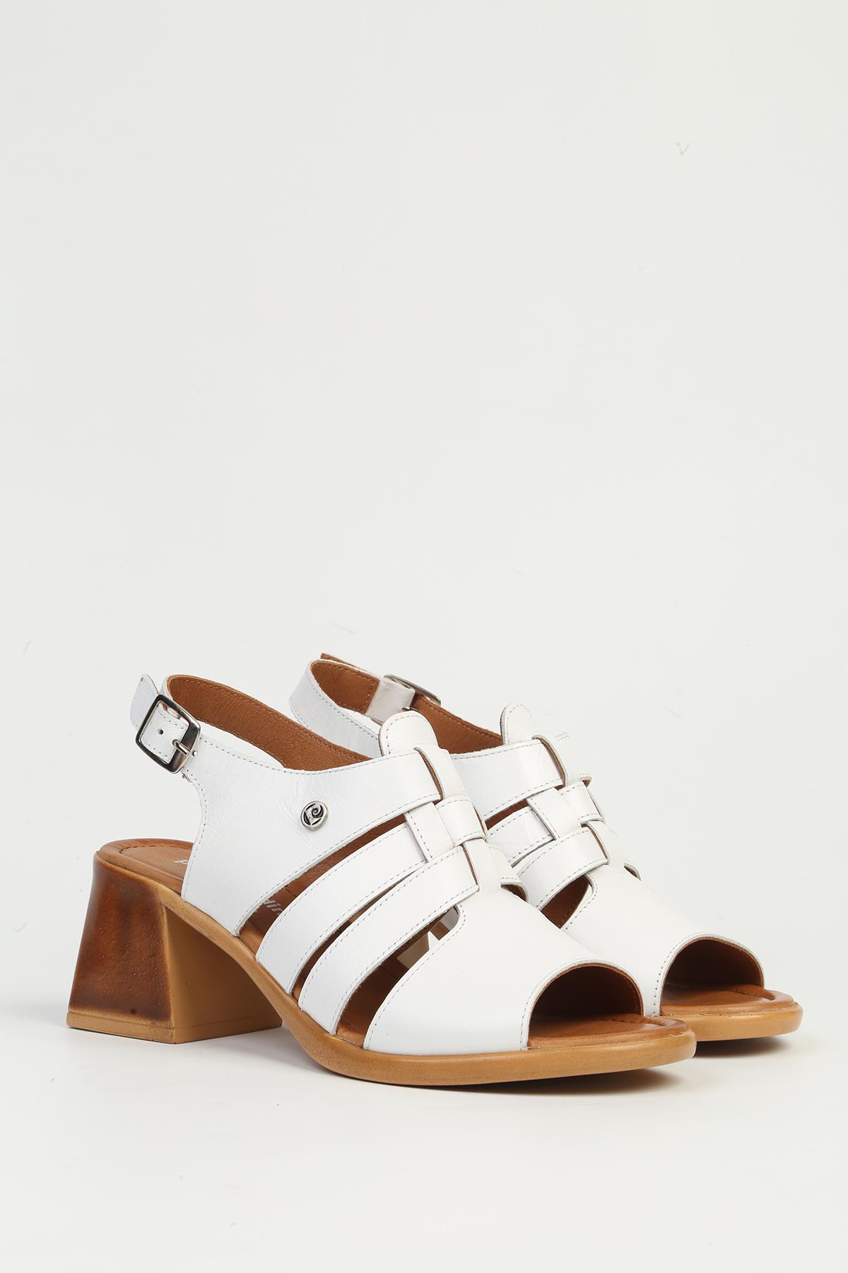 Beyaz Kadın Topuklu Ayakkabı PC-54585 - Görsel 3