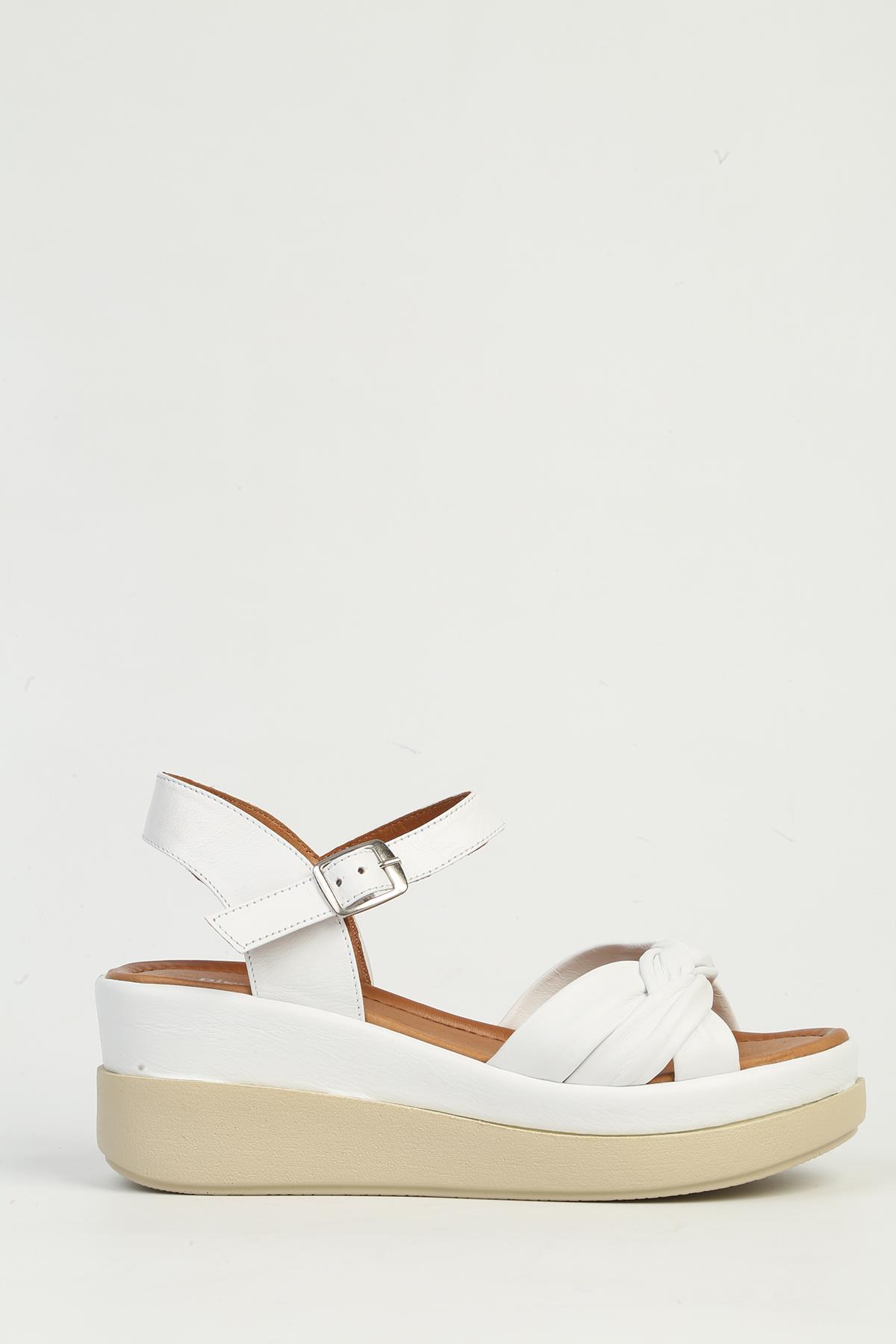 Beyaz Kadın Topuklu Ayakkabı PC-54627 - Görsel 2