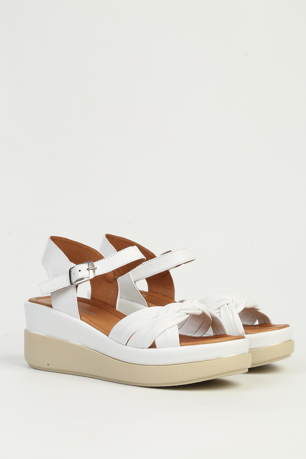 Beyaz Kadın Topuklu Ayakkabı PC-54627 - Görsel 3