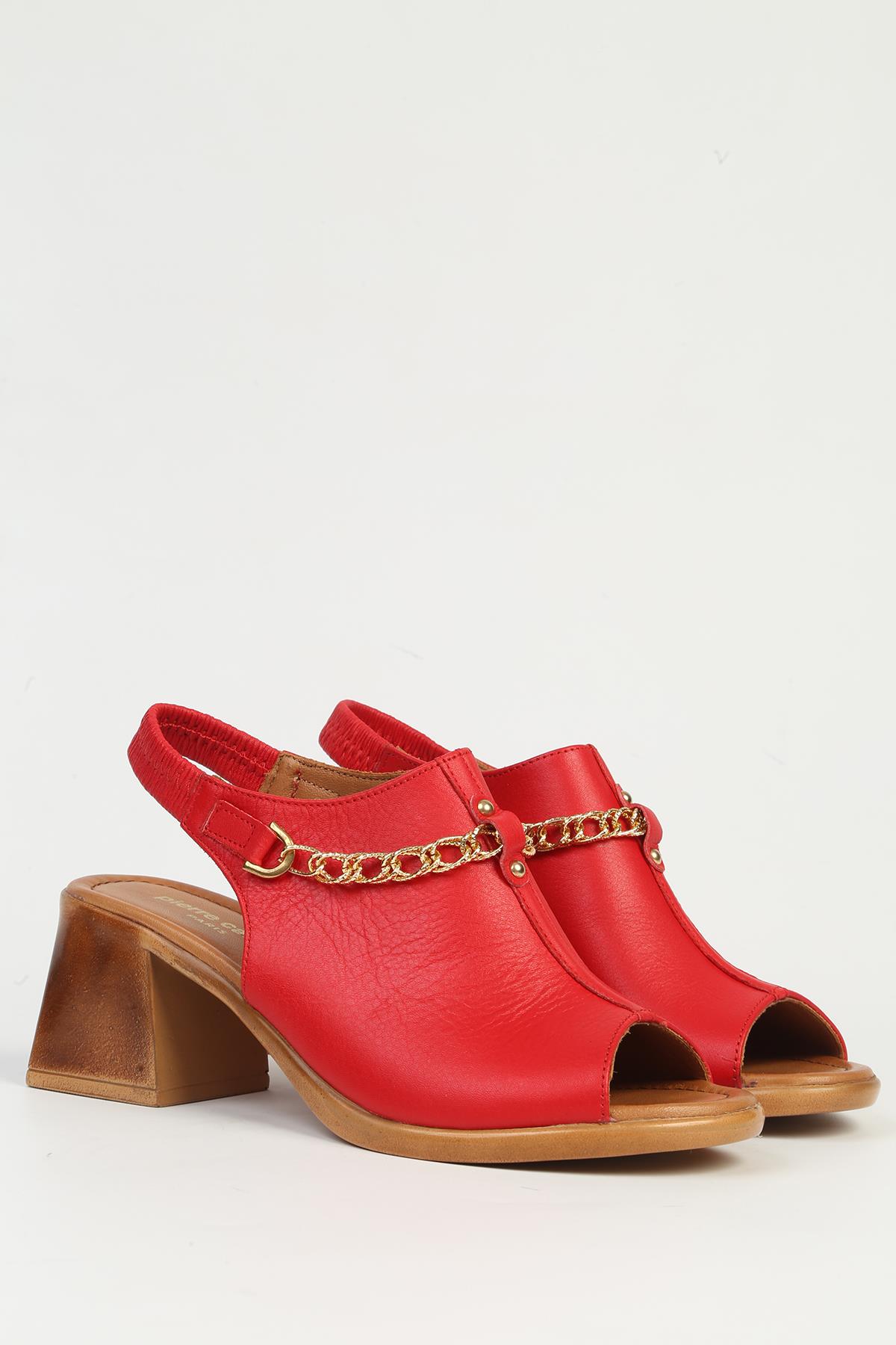 Kırmızı Kadın Topuklu Ayakkabı PC-54632 - Görsel 3