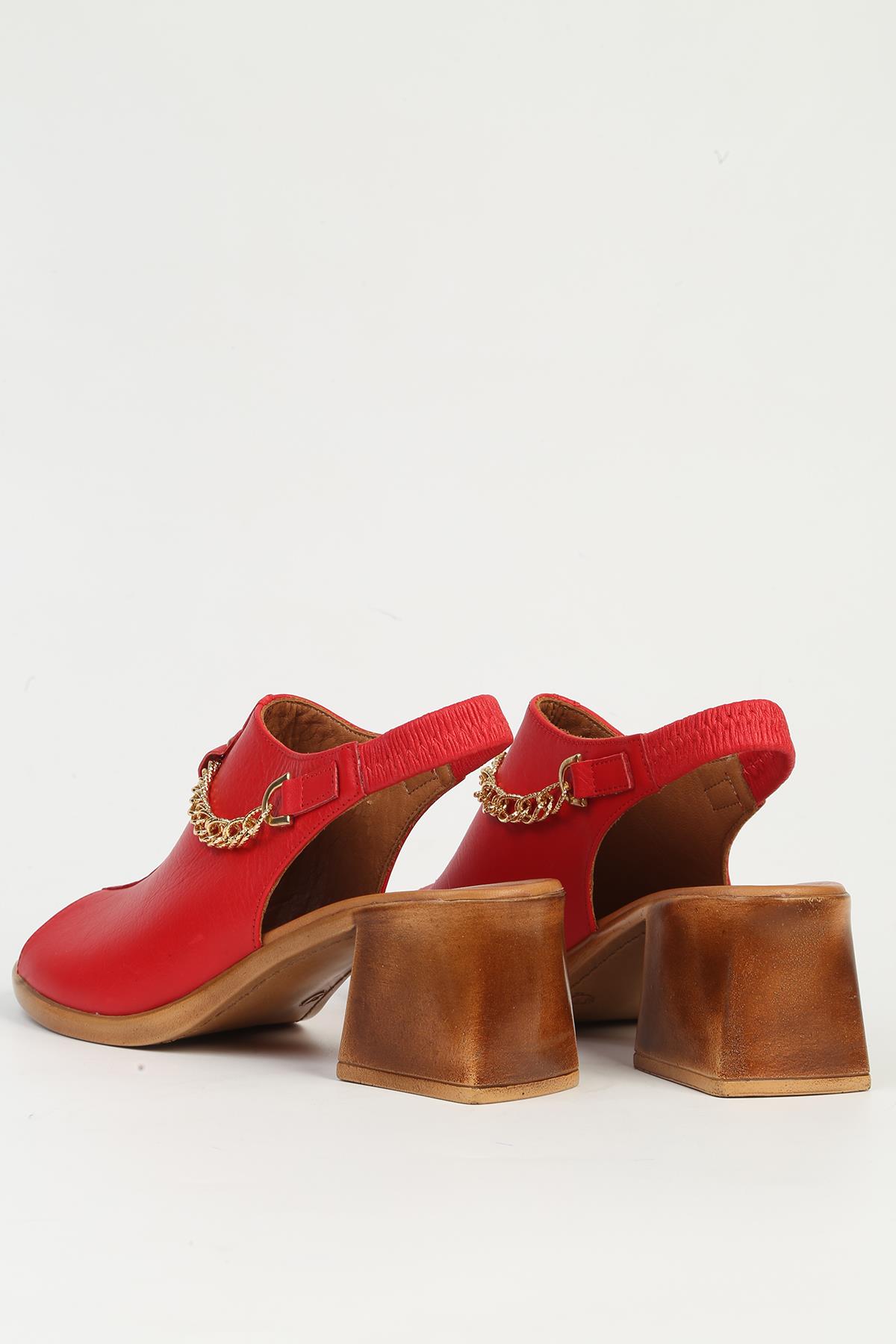Kırmızı Kadın Topuklu Ayakkabı PC-54632 - Görsel 4