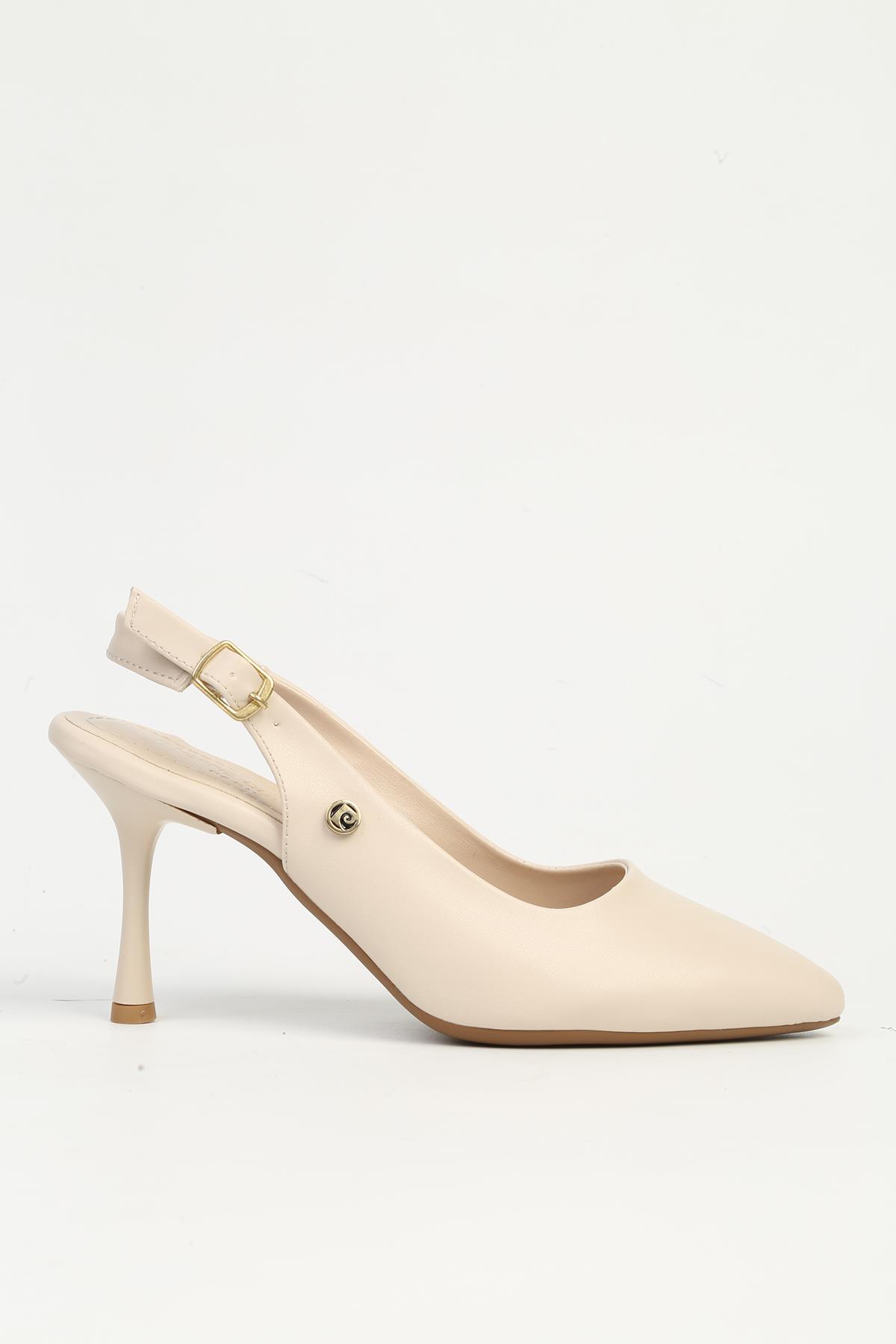 Krem Kadın Topuklu Ayakkabı PC-54736 - Görsel 2