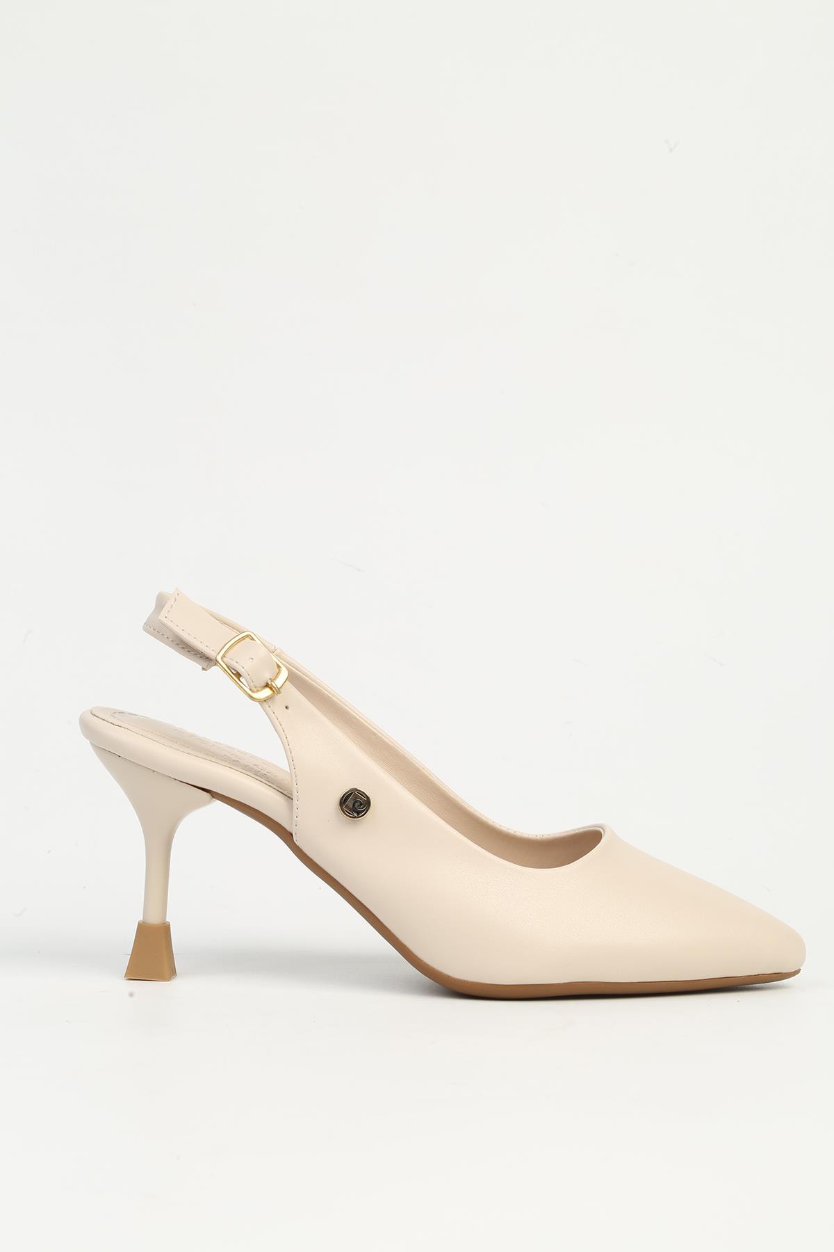 Krem Kadın Topuklu Ayakkabı PC-54731 - Görsel 2