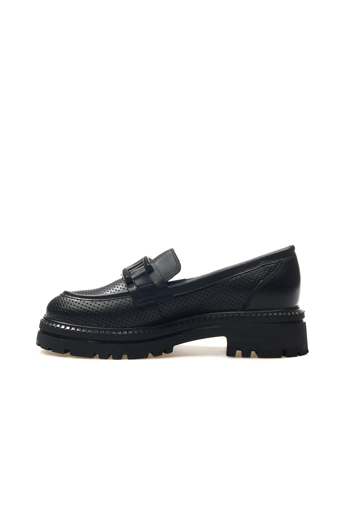 Kadın Hakiki Deri Toka Detaylı Casual Ayakkabı 25y 2411530y Z Siyah - Görsel 3