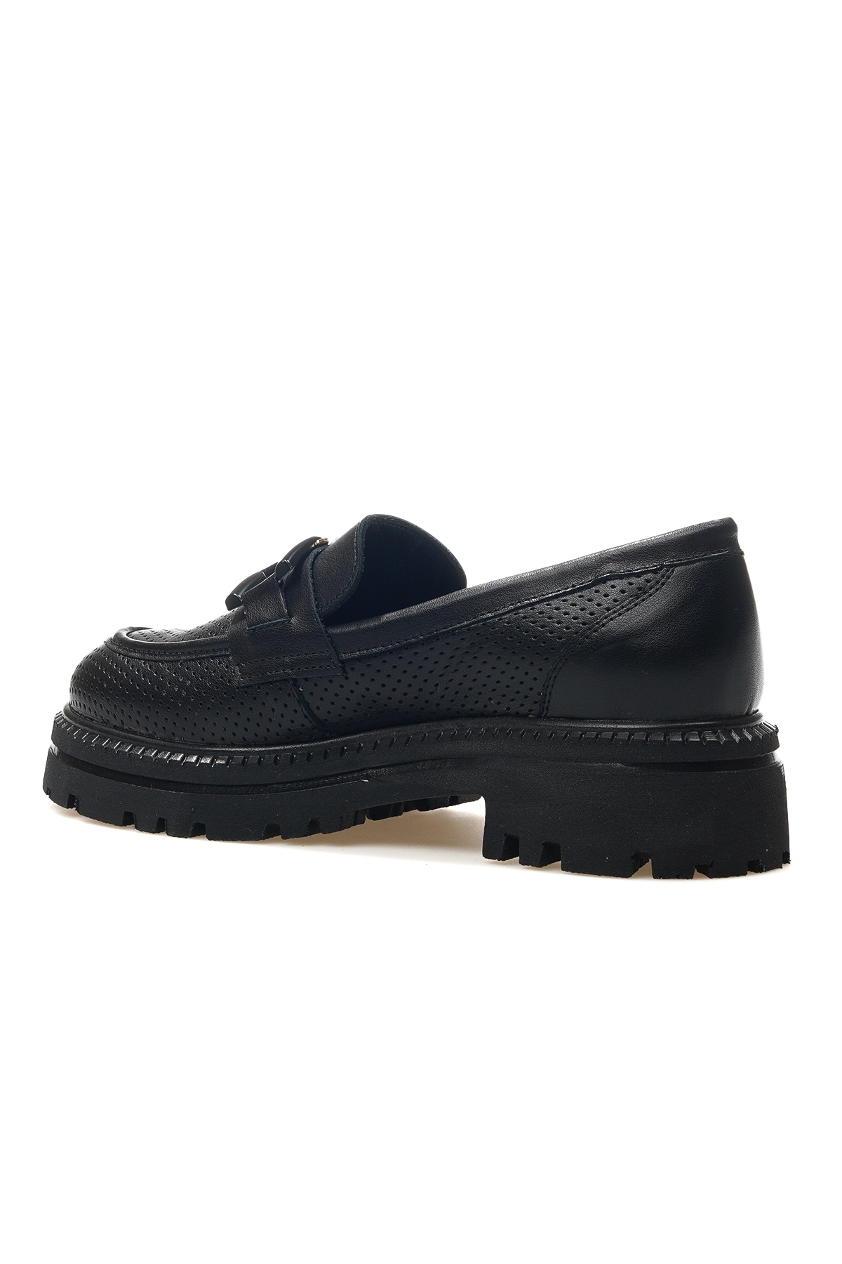 Kadın Hakiki Deri Toka Detaylı Casual Ayakkabı 25y 2411530y Z Siyah - Görsel 4