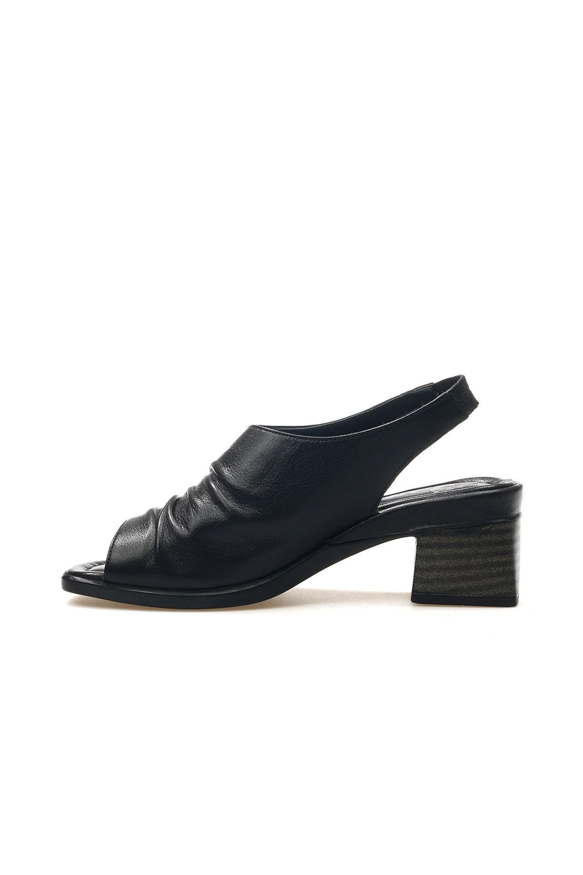 Kadın Hakiki Deri Topuklu Günlük Sandalet 25y 2311513y Z Siyah - Görsel 3