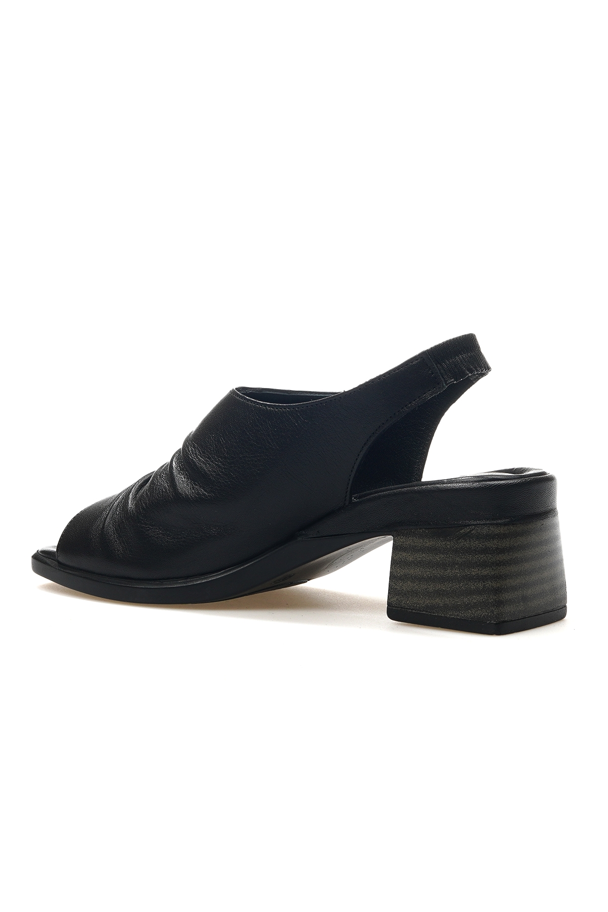 Kadın Hakiki Deri Topuklu Günlük Sandalet 25y 2311513y Z Siyah - Görsel 4