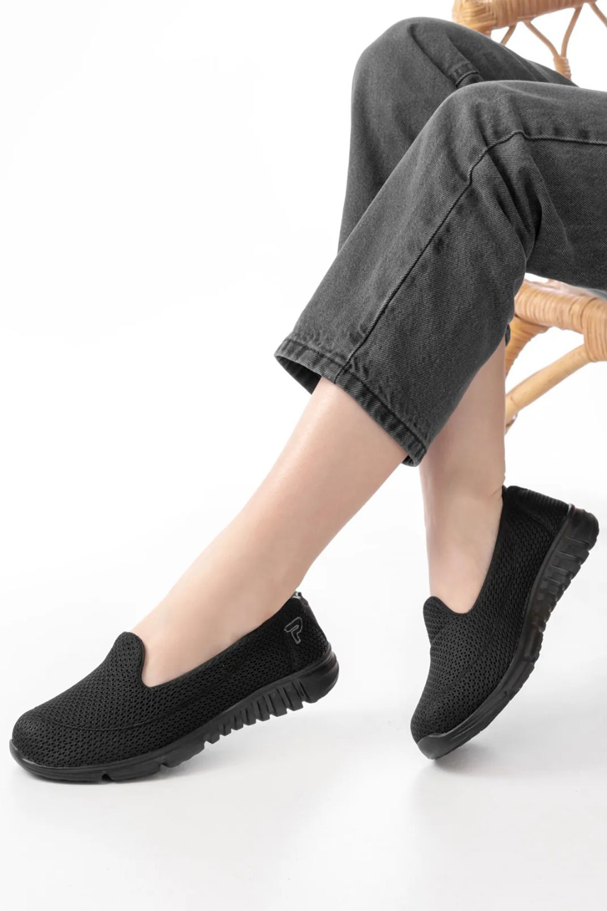 Kadın Günlük Babet Bağcıksız Fileli Anne Ayakkabısı 1021-111-0007 - Görsel 3