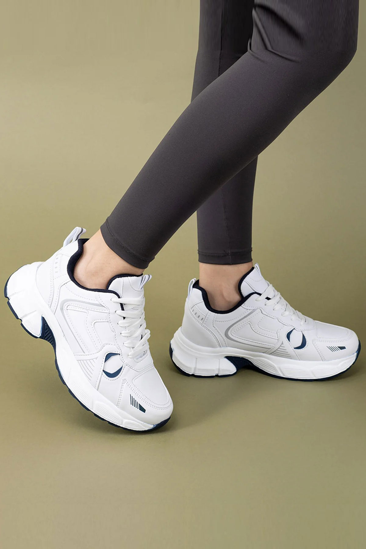 Kadın Yüksek Taban Günlük Sneakers Spor Ayakkabı 4010-101-0001 - Görsel 2