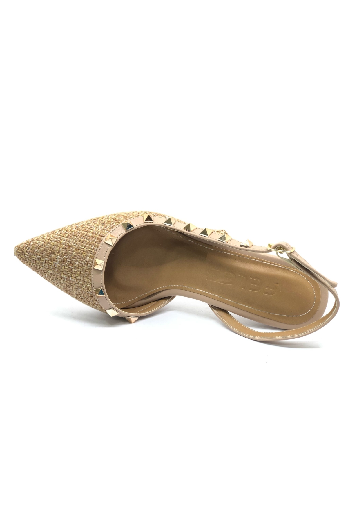 Hasır Zımba Detaylı Arkası Açık Stiletto Kadın Topuklu Ayakkabı - Görsel 8