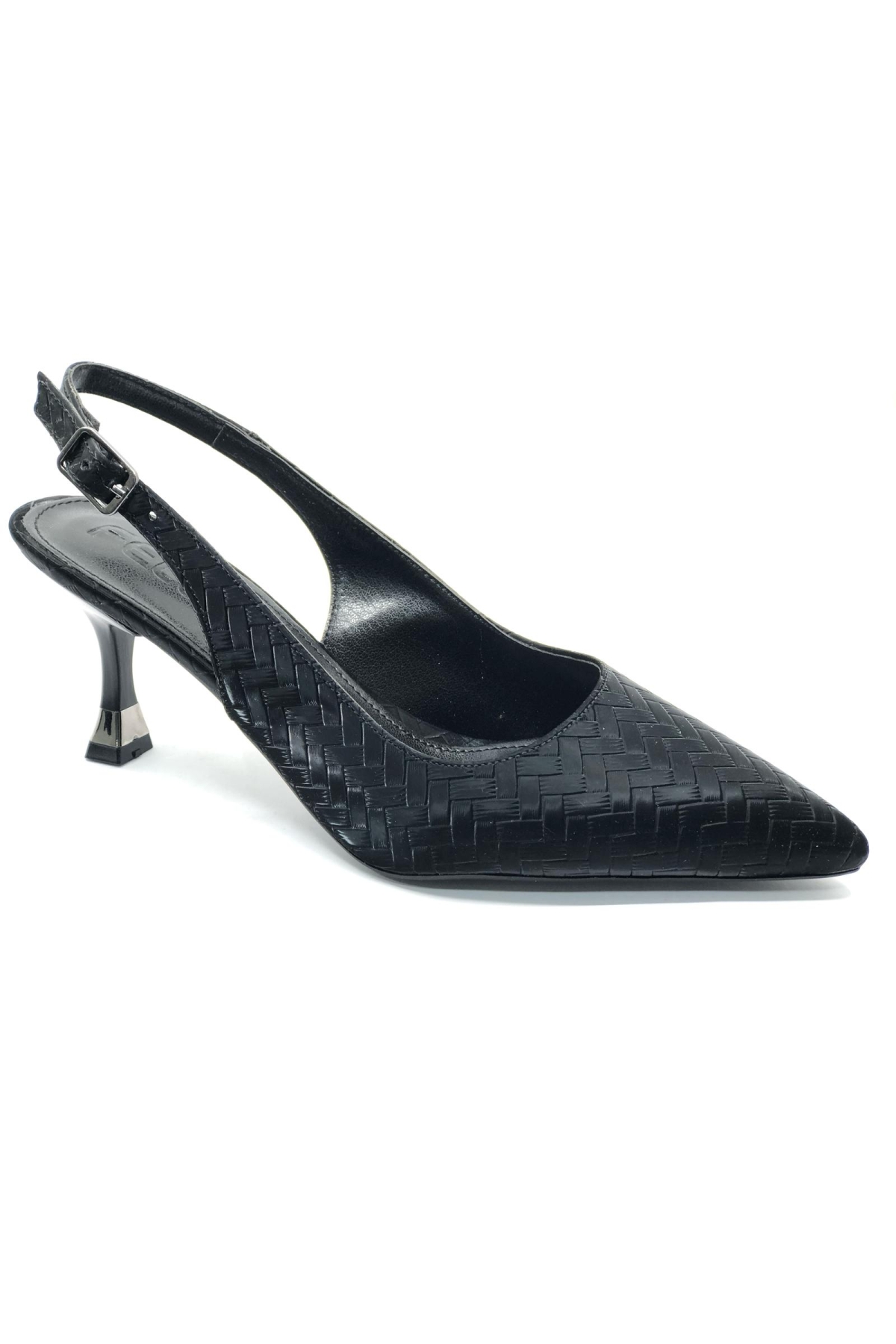 Lazer Desen Detaylı 6 Cm Topuklu Arkası Açık Stiletto Kadın Topuklu Ayakkabı - Görsel 5