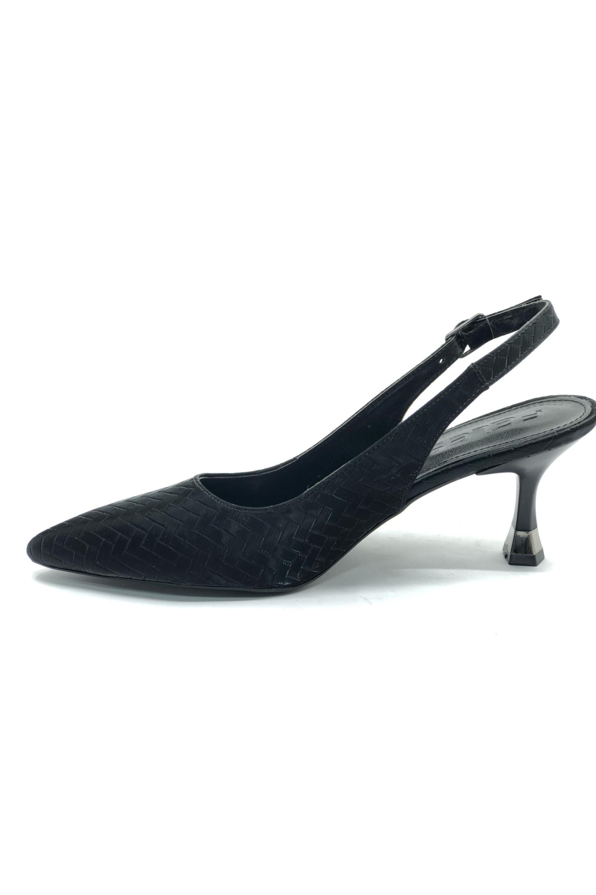 Lazer Desen Detaylı 6 Cm Topuklu Arkası Açık Stiletto Kadın Topuklu Ayakkabı - Görsel 7