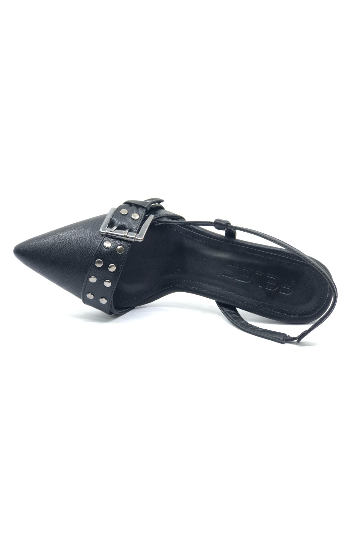 Zımba Toka Detaylı Arkası Açık Stiletto Kadın Topuklu Ayakkabı - Görsel 7