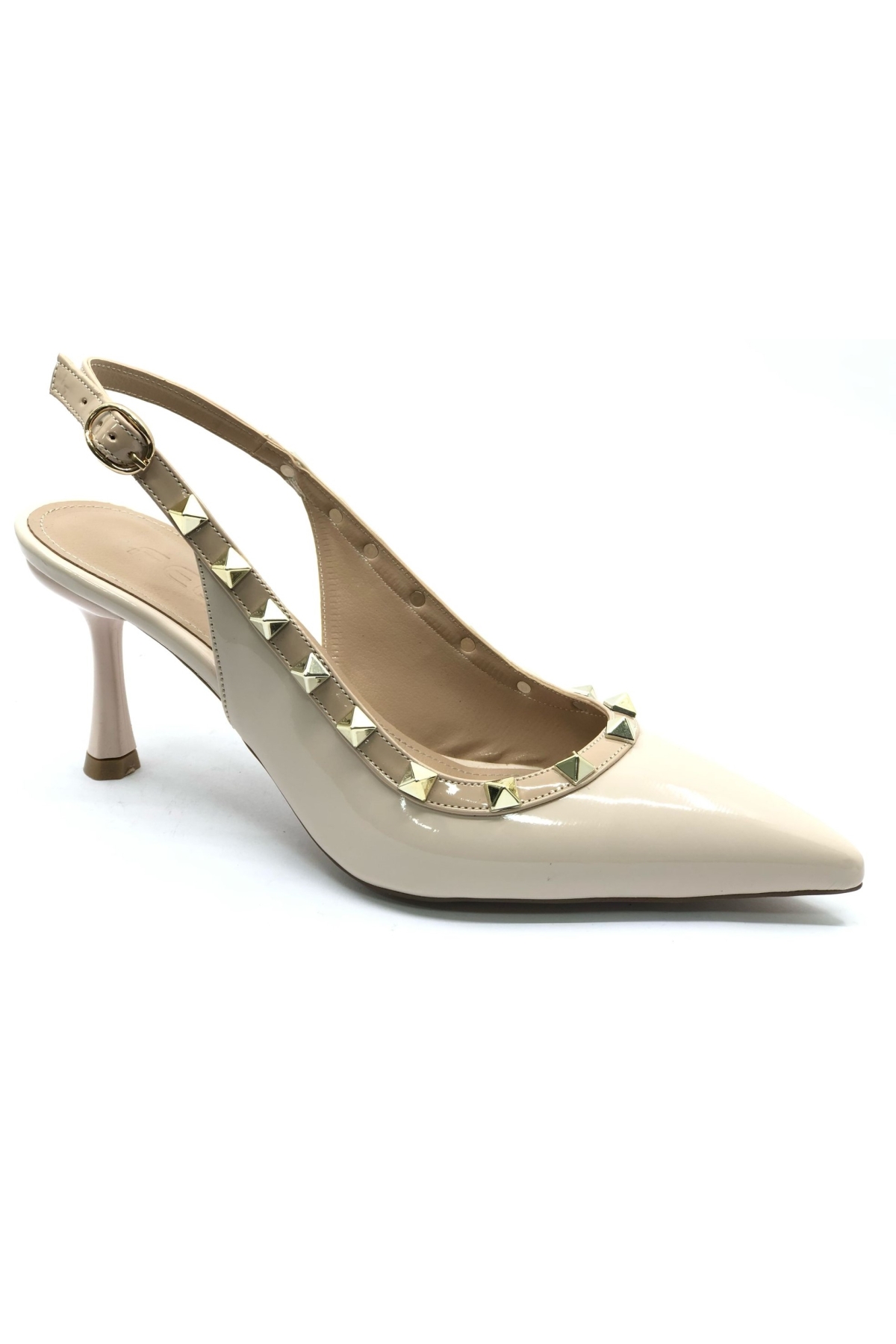 Zımba Şerit Detaylı Arkası Açık Stiletto Kadın Topuklu Ayakkabı - Görsel 2