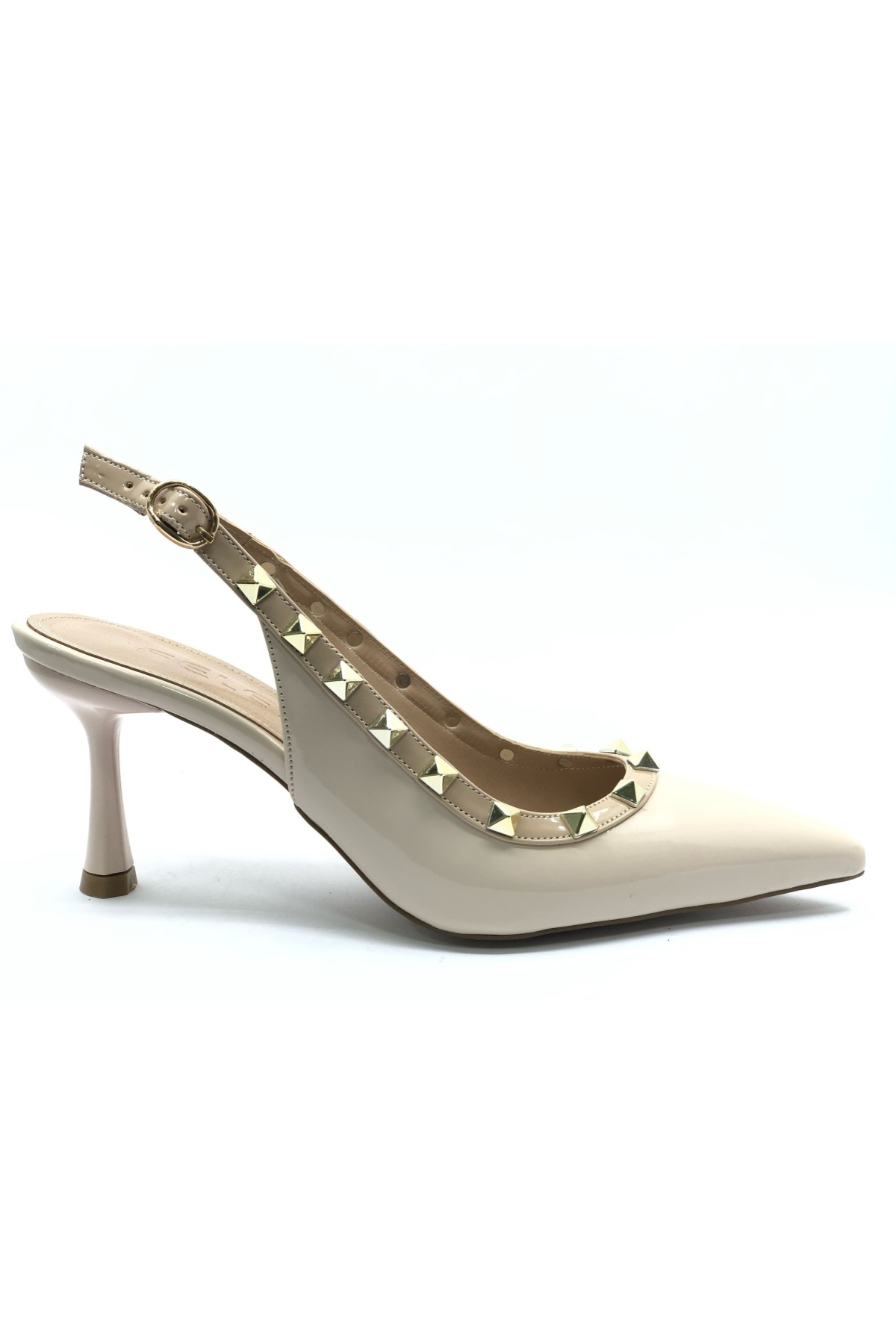 Zımba Şerit Detaylı Arkası Açık Stiletto Kadın Topuklu Ayakkabı - Görsel 5