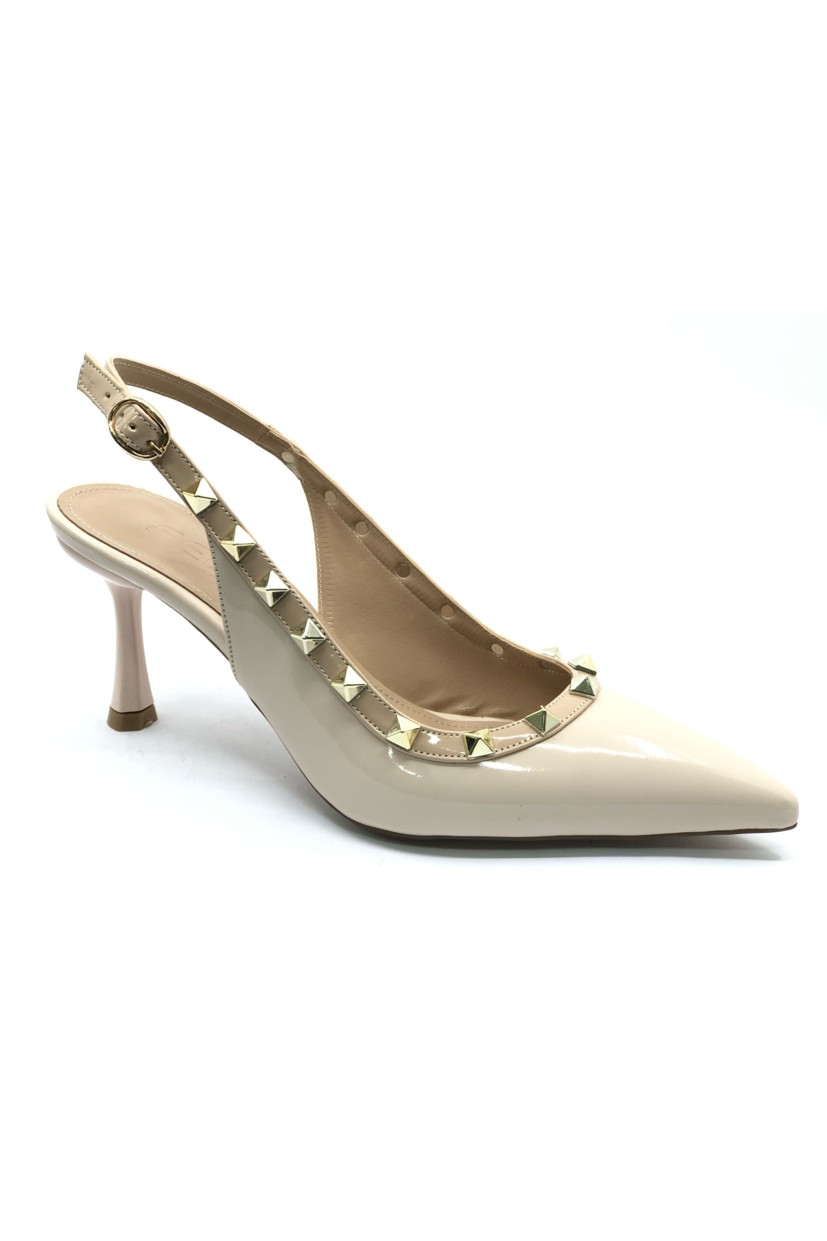 Zımba Şerit Detaylı Arkası Açık Stiletto Kadın Topuklu Ayakkabı - Görsel 7