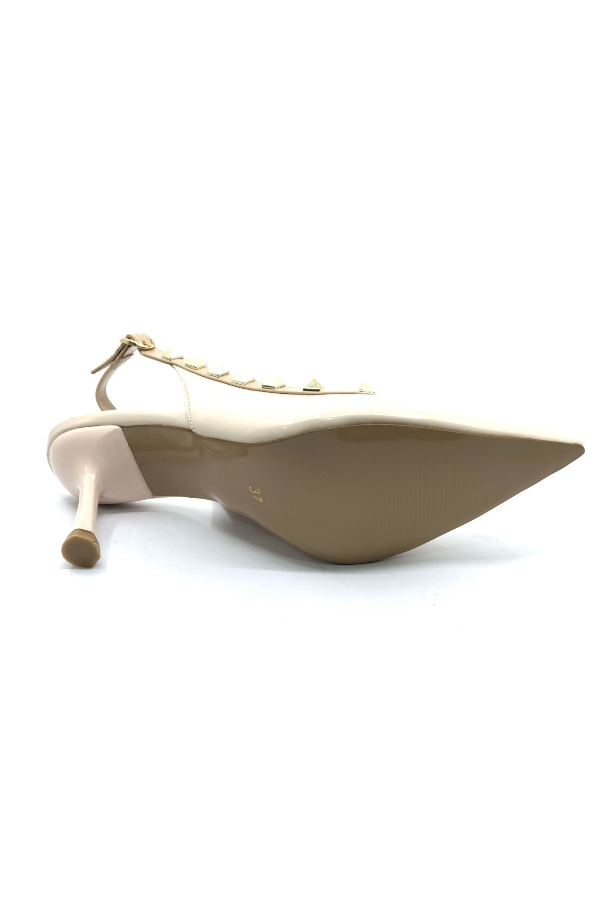 Zımba Şerit Detaylı Arkası Açık Stiletto Kadın Topuklu Ayakkabı - Görsel 9