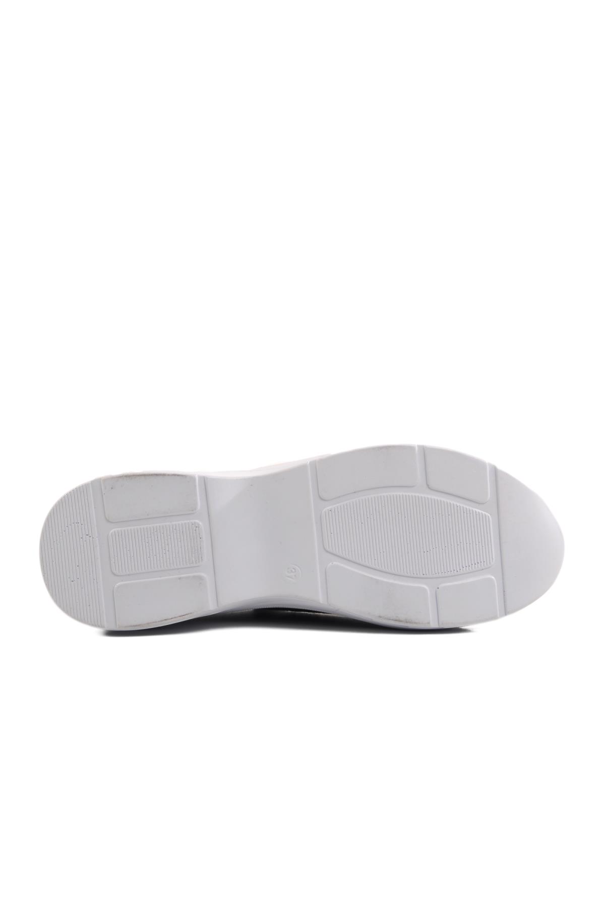 2416 Z Siyah Beyaz Triko Kadın Günlük Ayakkabı - Görsel 6