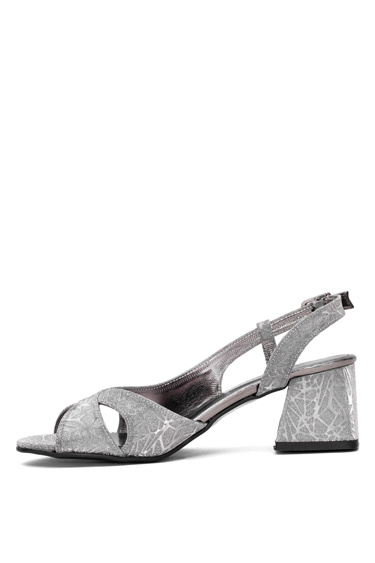 25BY25.958T Kadın Klasik Topuklu Ayakkabı Platin - Görsel 4