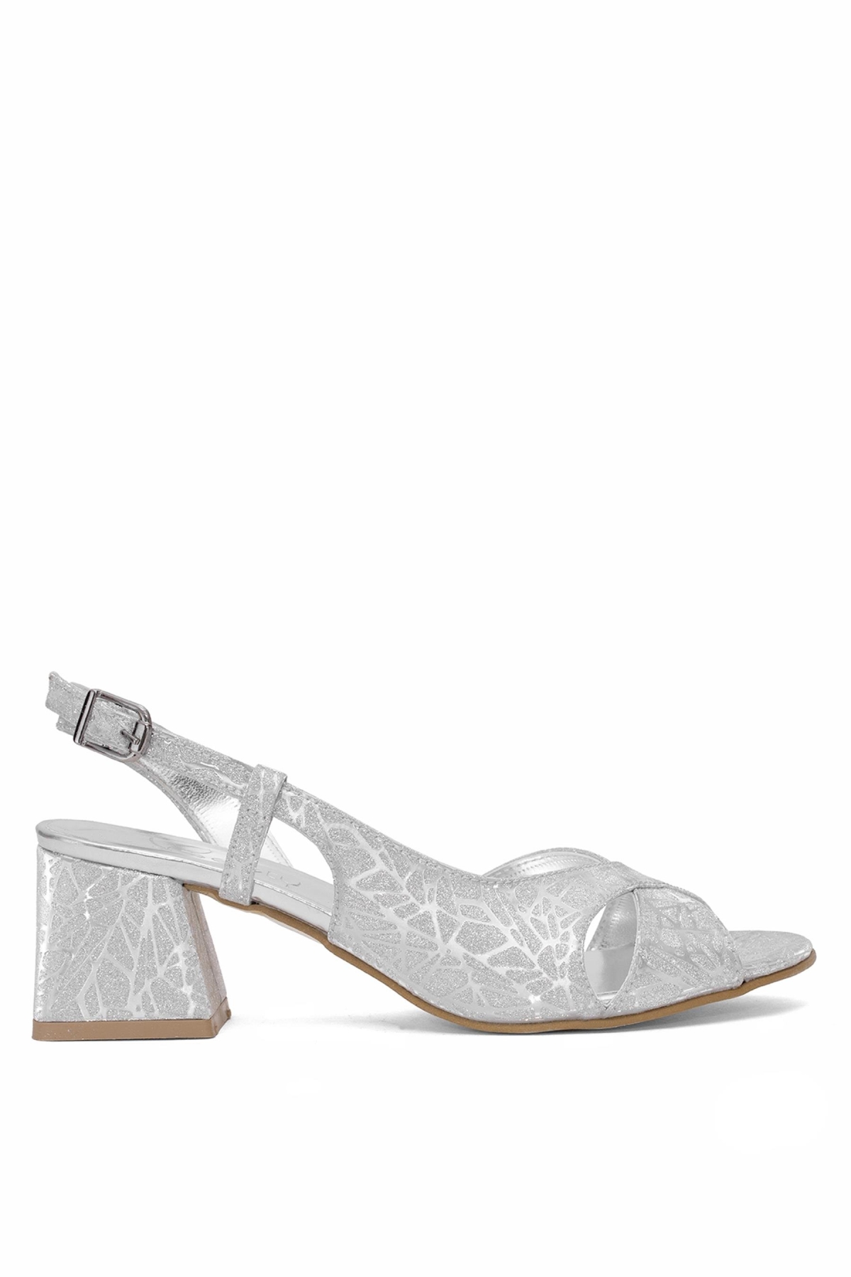 25BY25.958T Kadın Klasik Topuklu Ayakkabı Gümüş - Görsel 2