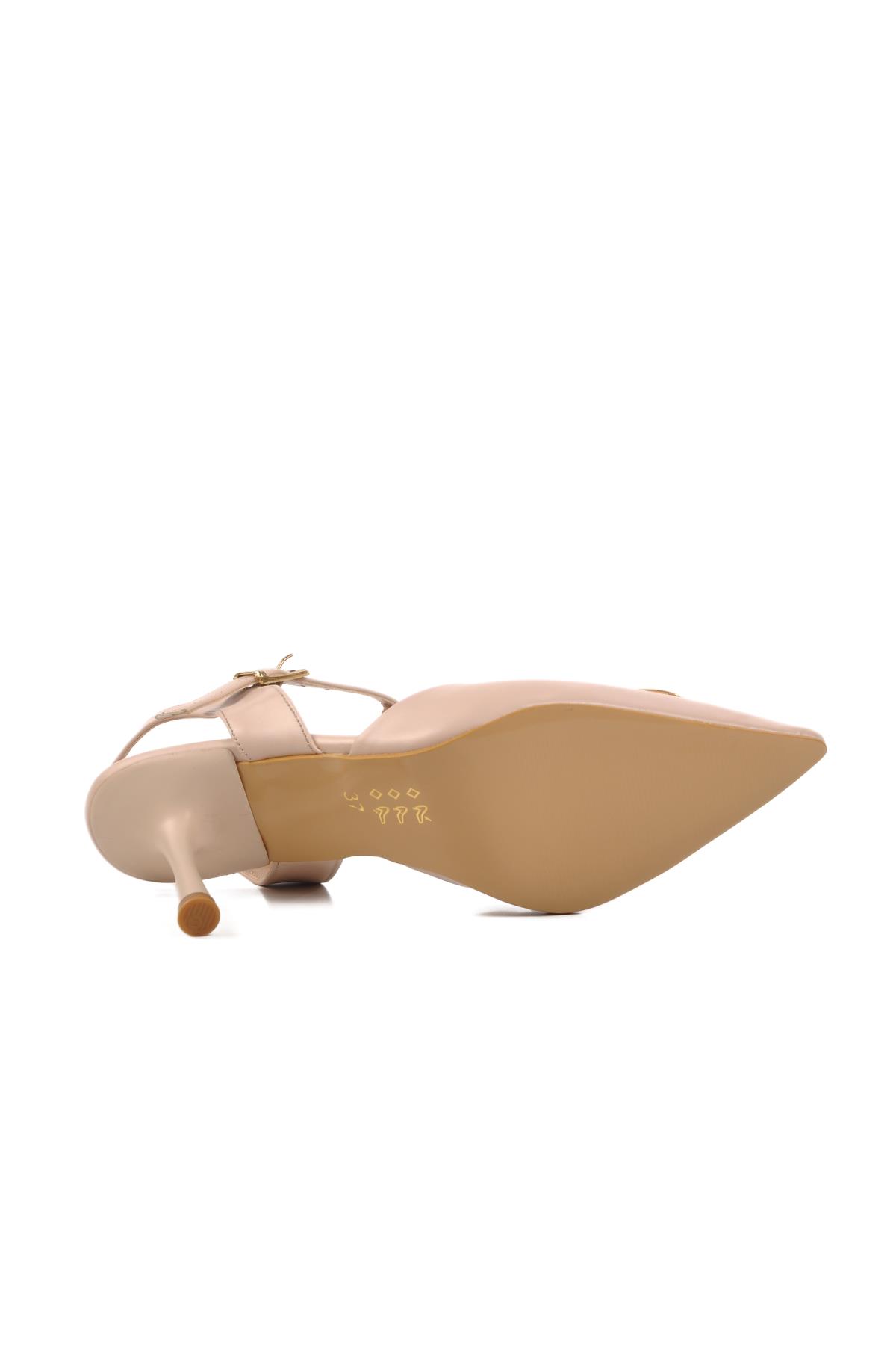 PC-54717 Z Krem Kadın Abiye Ayakkabı - Görsel 6