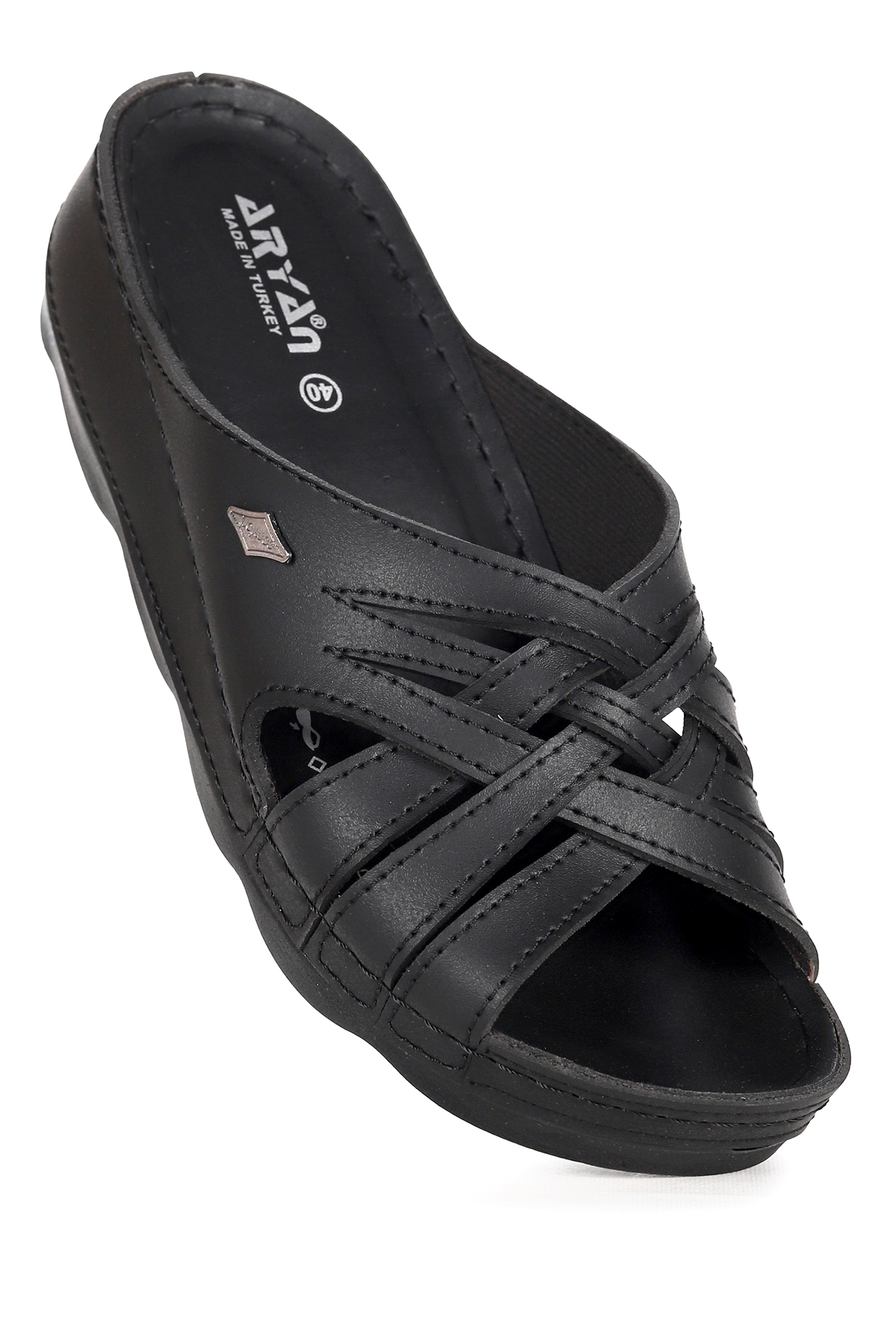 Poise Günlük 4 Cm Topuklu Kadın Terlik Ary Siyah - Görsel 4