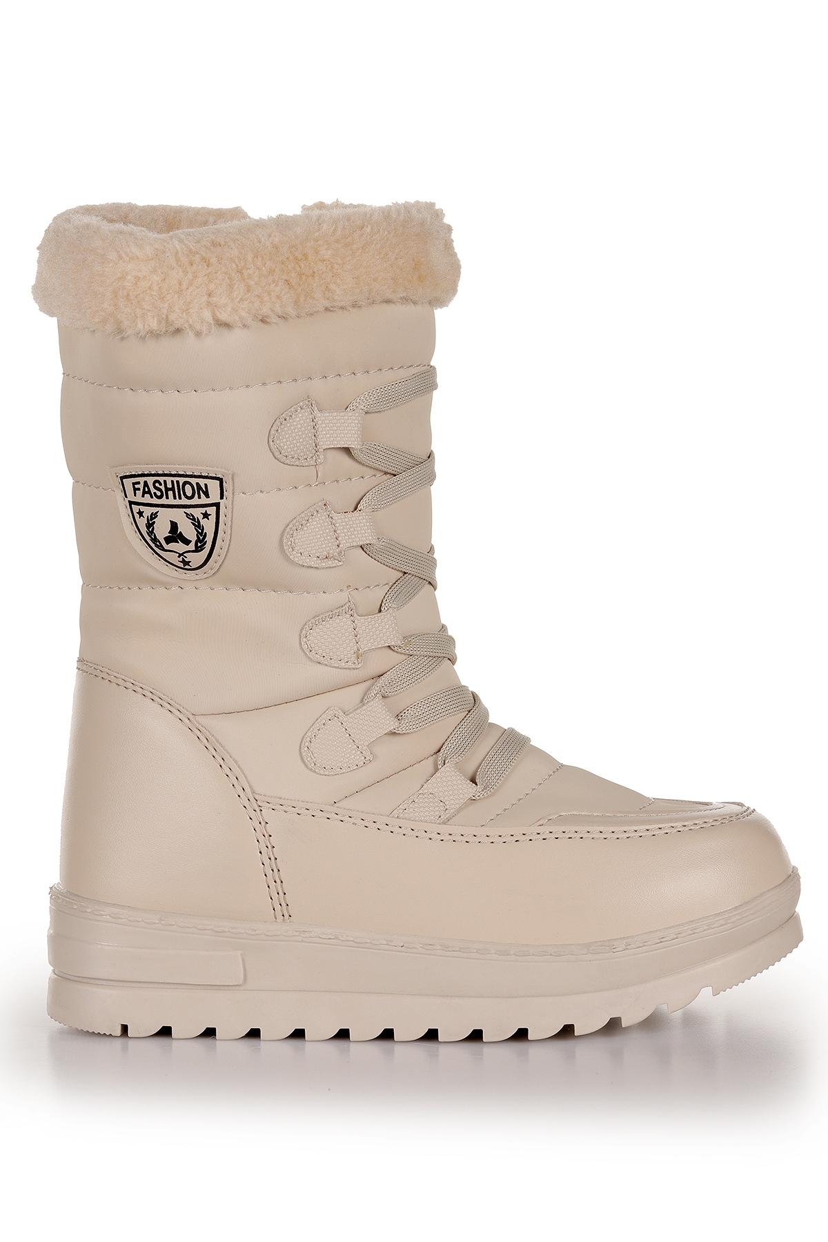 Deco İçi Termal Kürklü Kız Çocuk Kar Botu Ayakkabı Bej - Görsel 5
