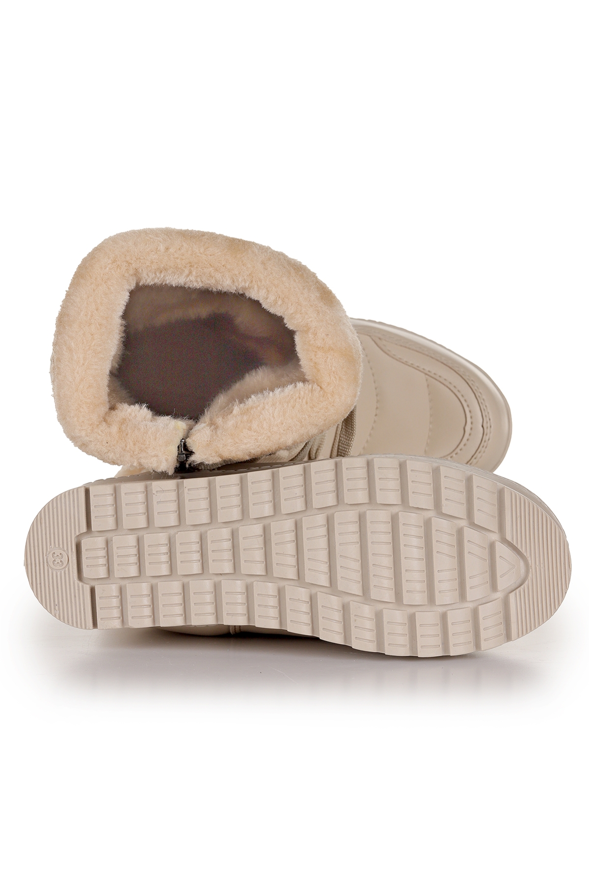 Deco İçi Termal Kürklü Kız Çocuk Kar Botu Ayakkabı Bej - Görsel 6