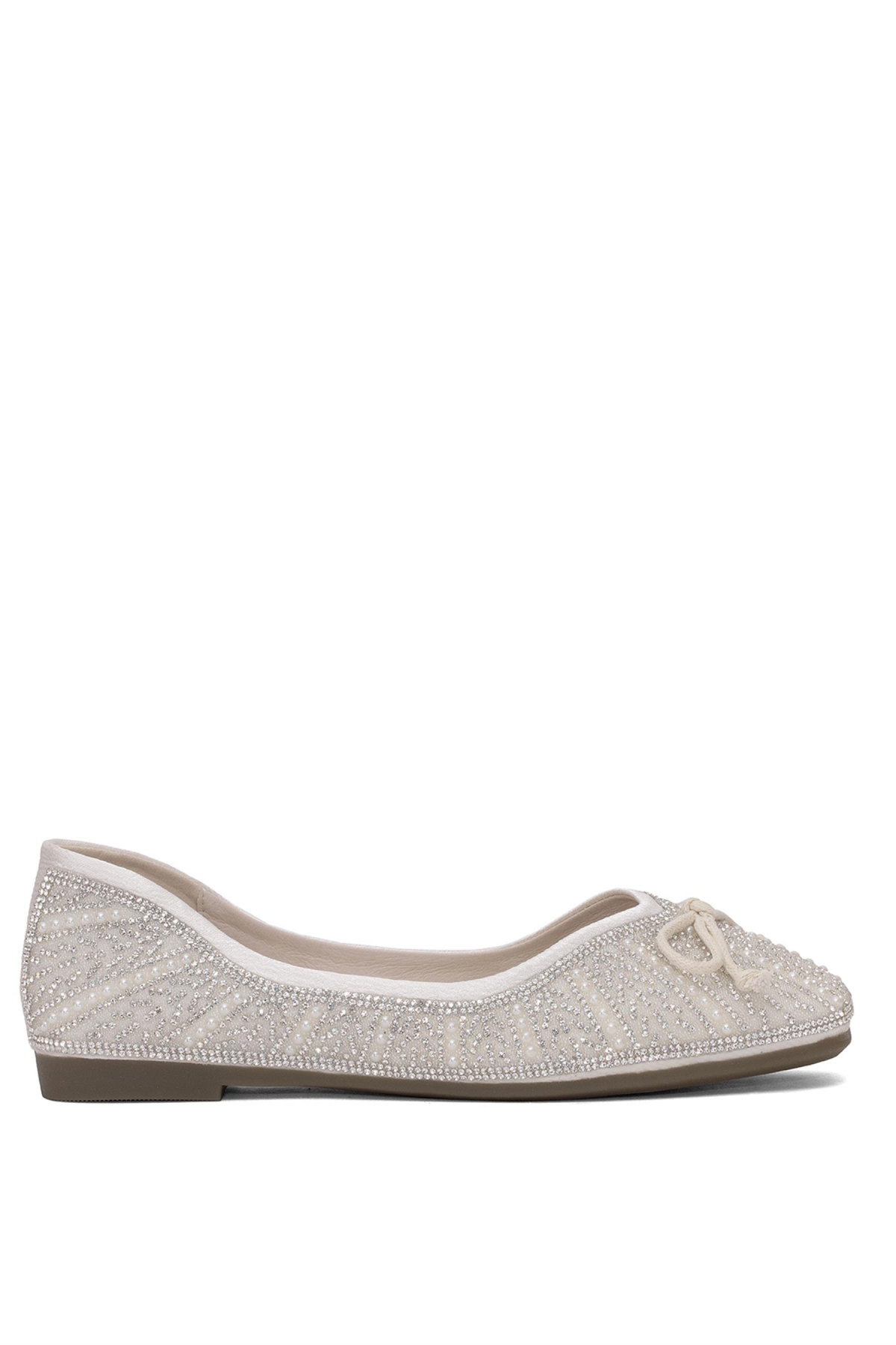 25Y377-2 Kadın Taşlı Babet Gümüş - Görsel 2