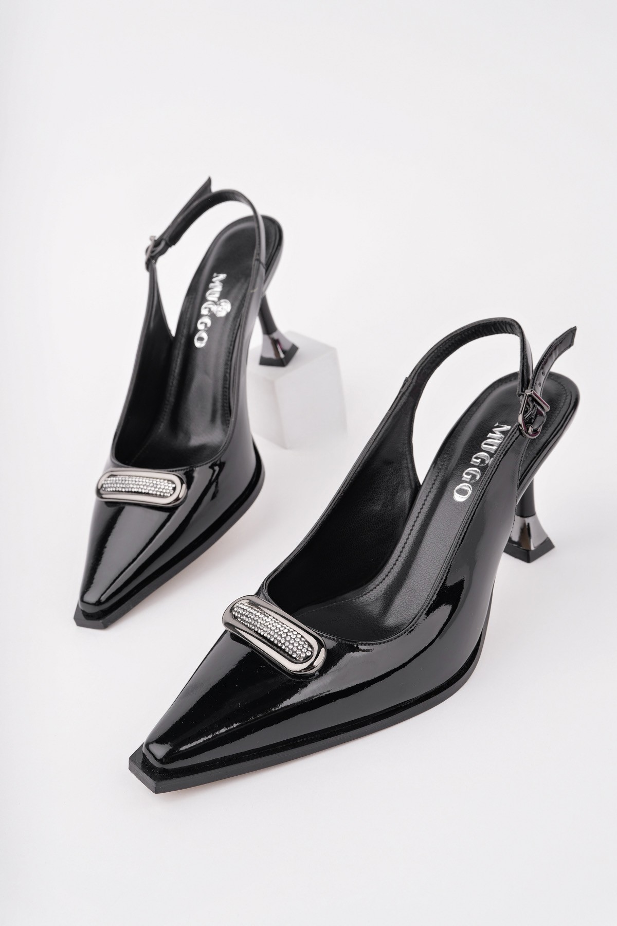 HEELS Arkası Açık Toka Detaylı Günlük Klasik Topuklu Kadın Stiletto Ayakkabı - Görsel 6