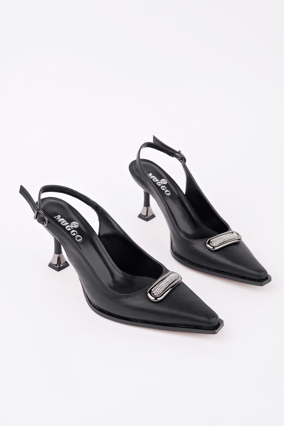 HEELS Arkası Açık Toka Detaylı Günlük Klasik Topuklu Kadın Stiletto Ayakkabı - Görsel 3