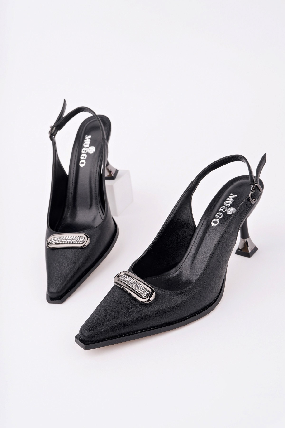 HEELS Arkası Açık Toka Detaylı Günlük Klasik Topuklu Kadın Stiletto Ayakkabı - Görsel 6