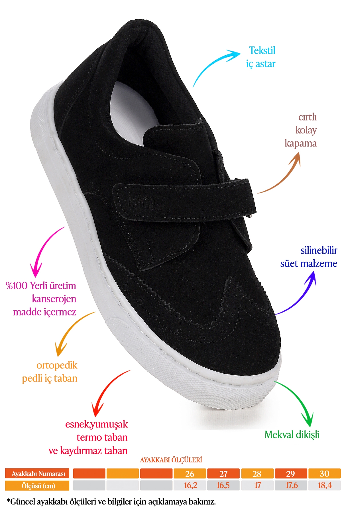 Richie Cırtlı Günlük Erkek Çocuk Casual Ayakkabı Siyah - Görsel 3