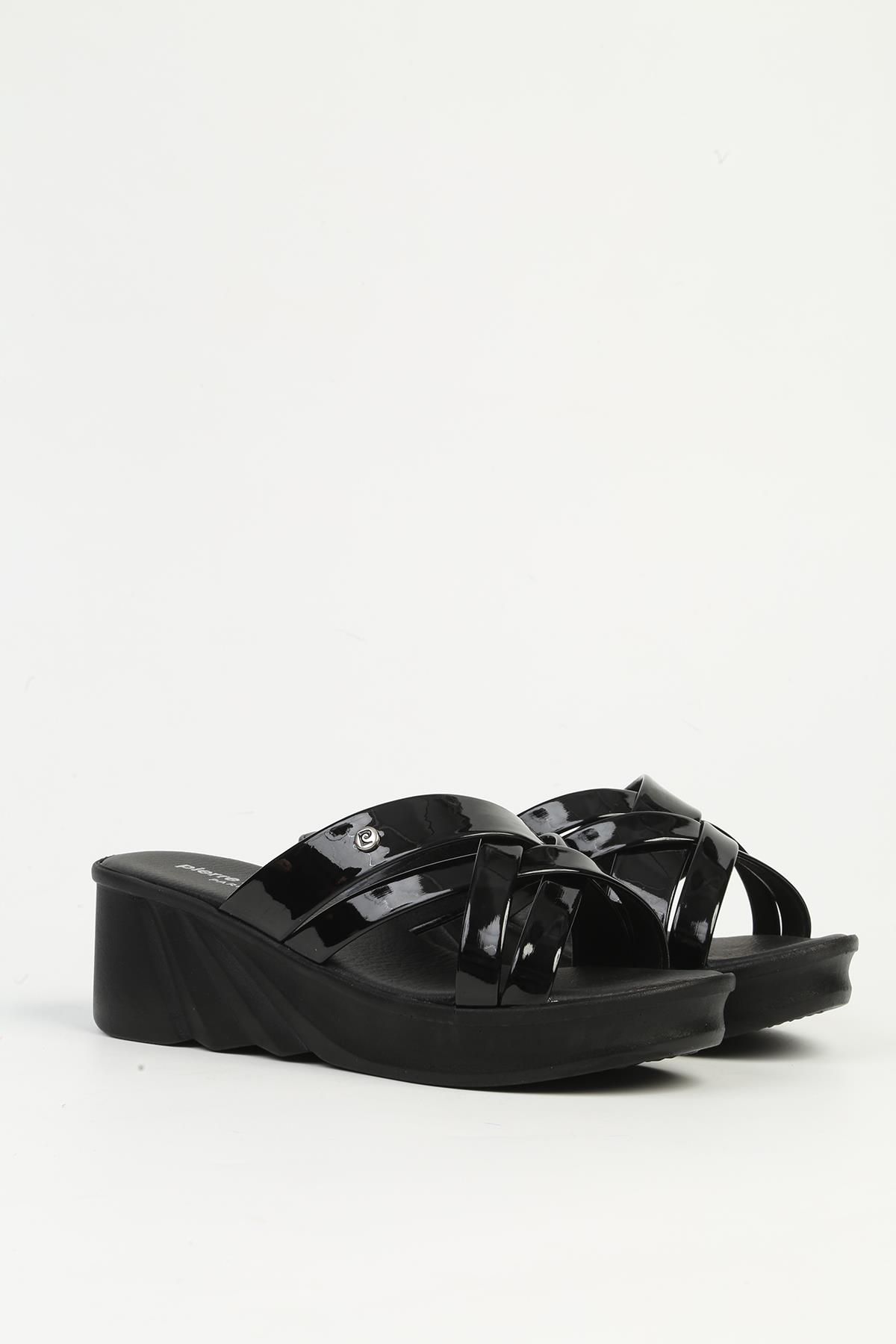 Siyah Rugan Kadın Topuklu Terlik PC-7486 - Görsel 3