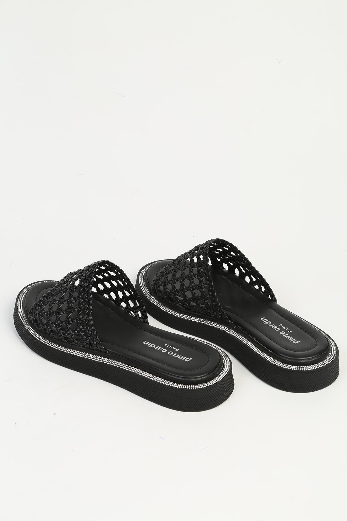 Siyah Örgü Kadın Terlik PC-7507 - Görsel 4