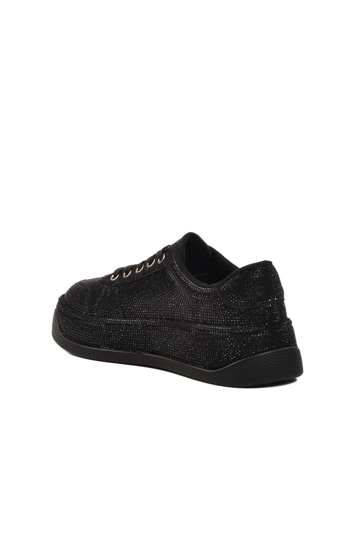 Siyah Taş İşlemeli Kadın Sneaker 25Y451-10 Z - Görsel 5