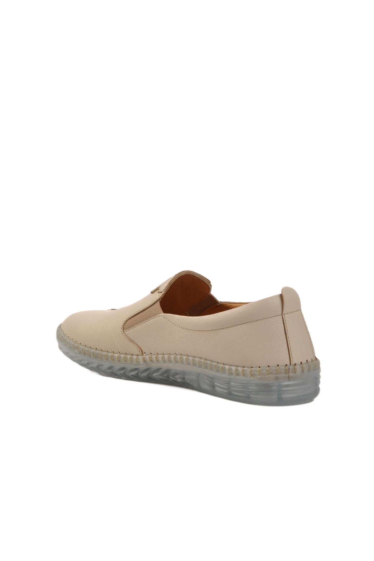 Bej Hakiki Deri Kadın Casual Ayakkabı 04035 Z - Görsel 5