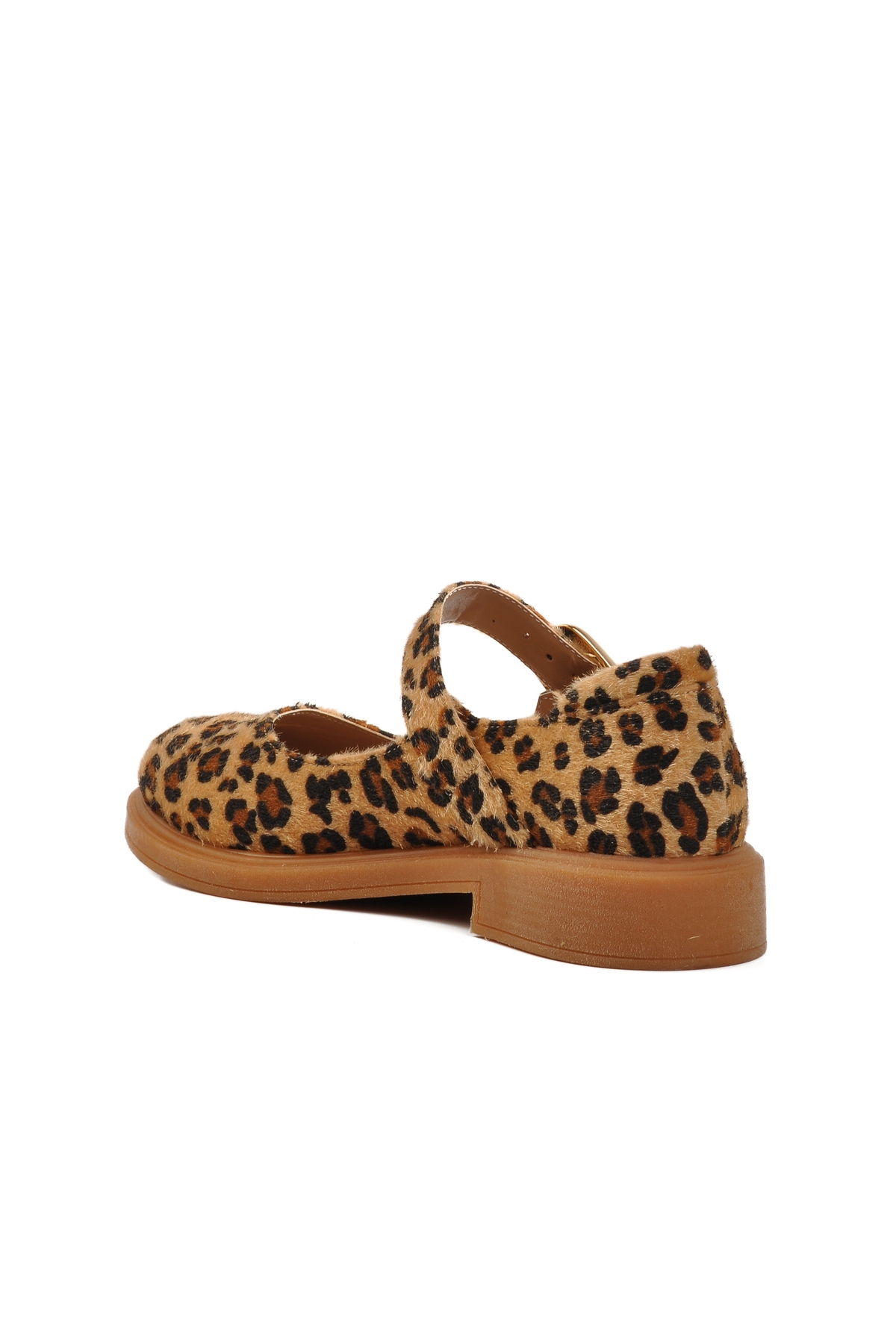 Kahve Leopar Desenli Kemerli Kadın Babet 572407 Z - Görsel 5