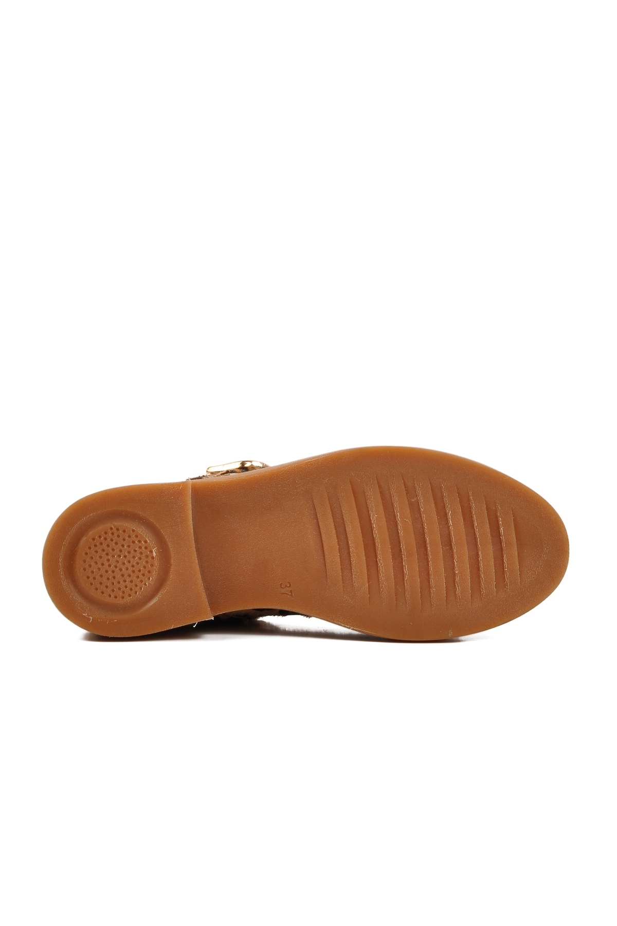 Kahve Leopar Desenli Kemerli Kadın Babet 572407 Z - Görsel 6