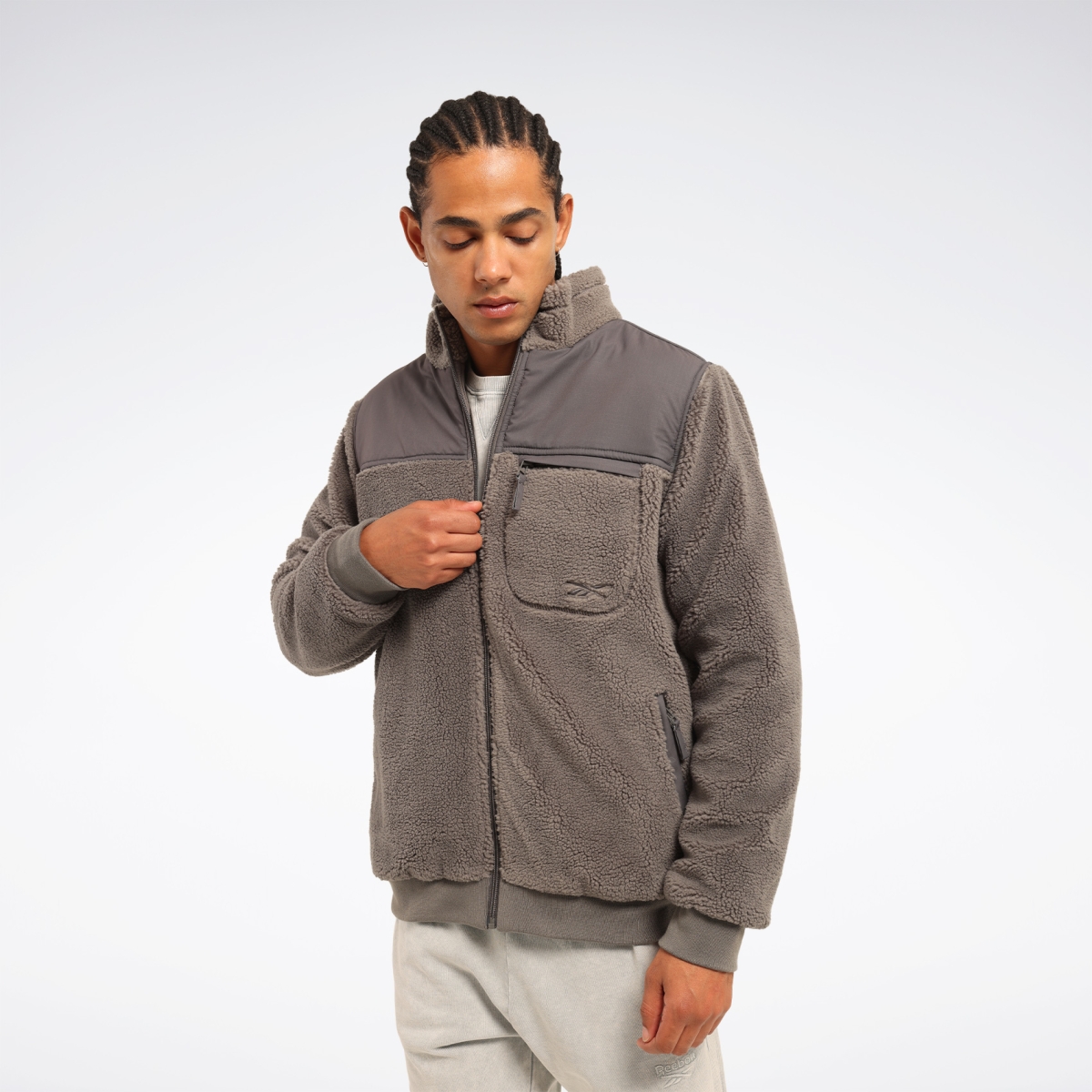 Reebok KAT SHARPA JACKET Antrasit Erkek Mont