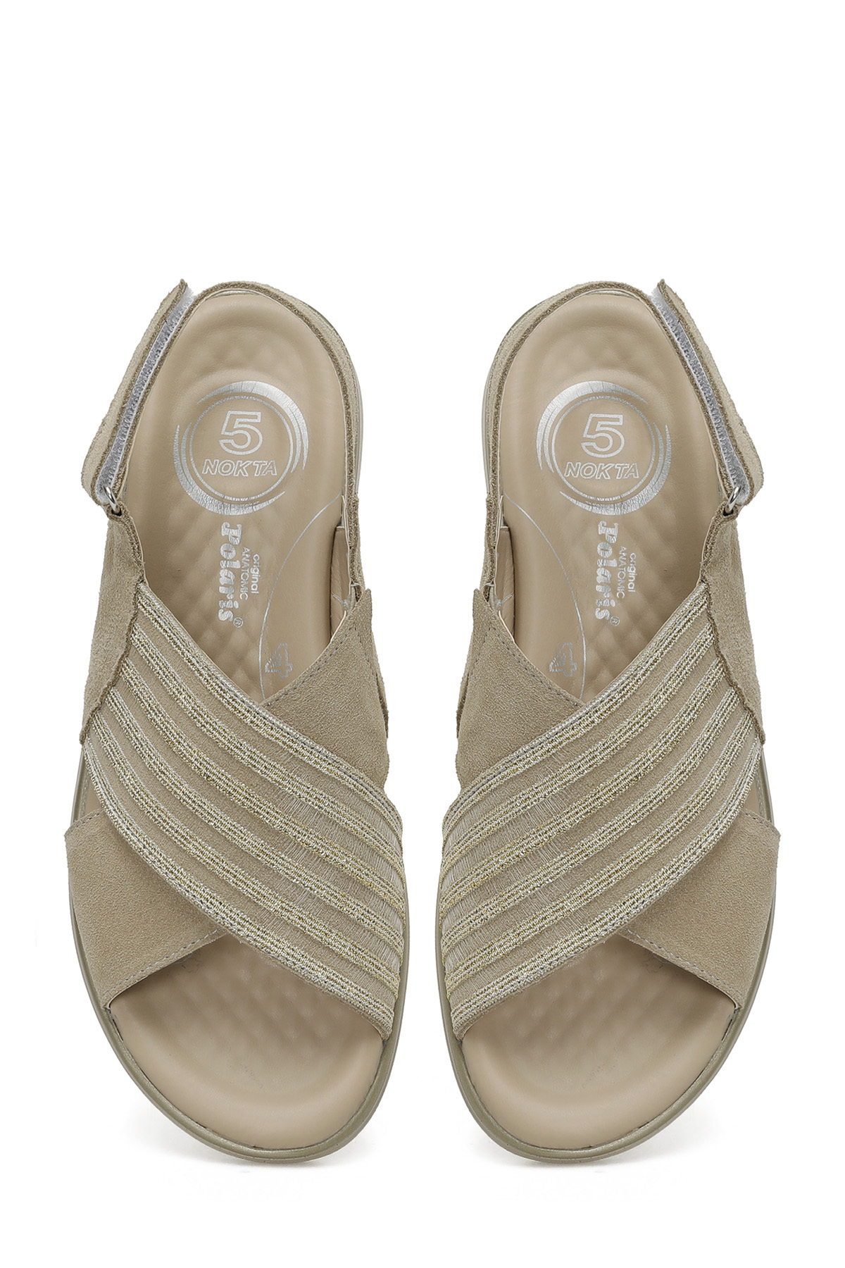 105521.Z5FX Bej Kadın Comfort Sandalet - Görsel 5