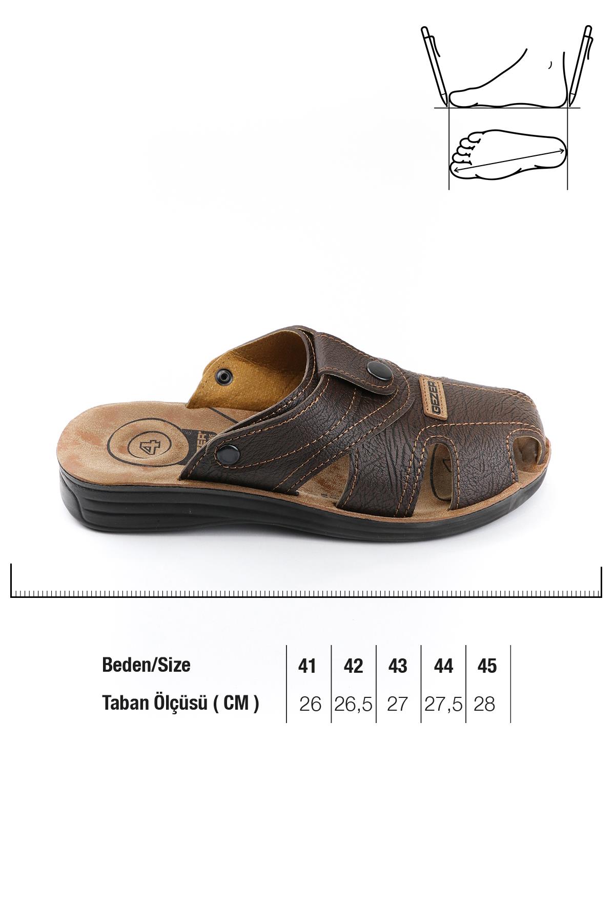 09878 Rahat 4 Nokta Taban Kapalı Erkek Terlik Sandalet - Görsel 4
