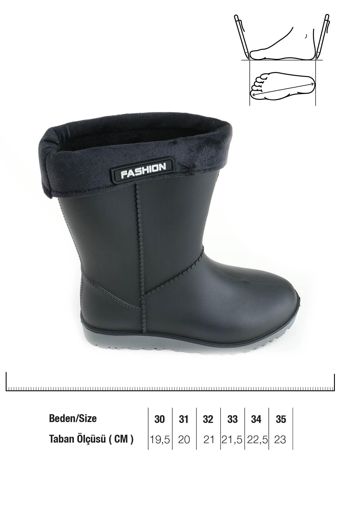 00622 Kız Çocuk Termal Astarlı Su Yağmur Geçirmez Çizme - Görsel 4