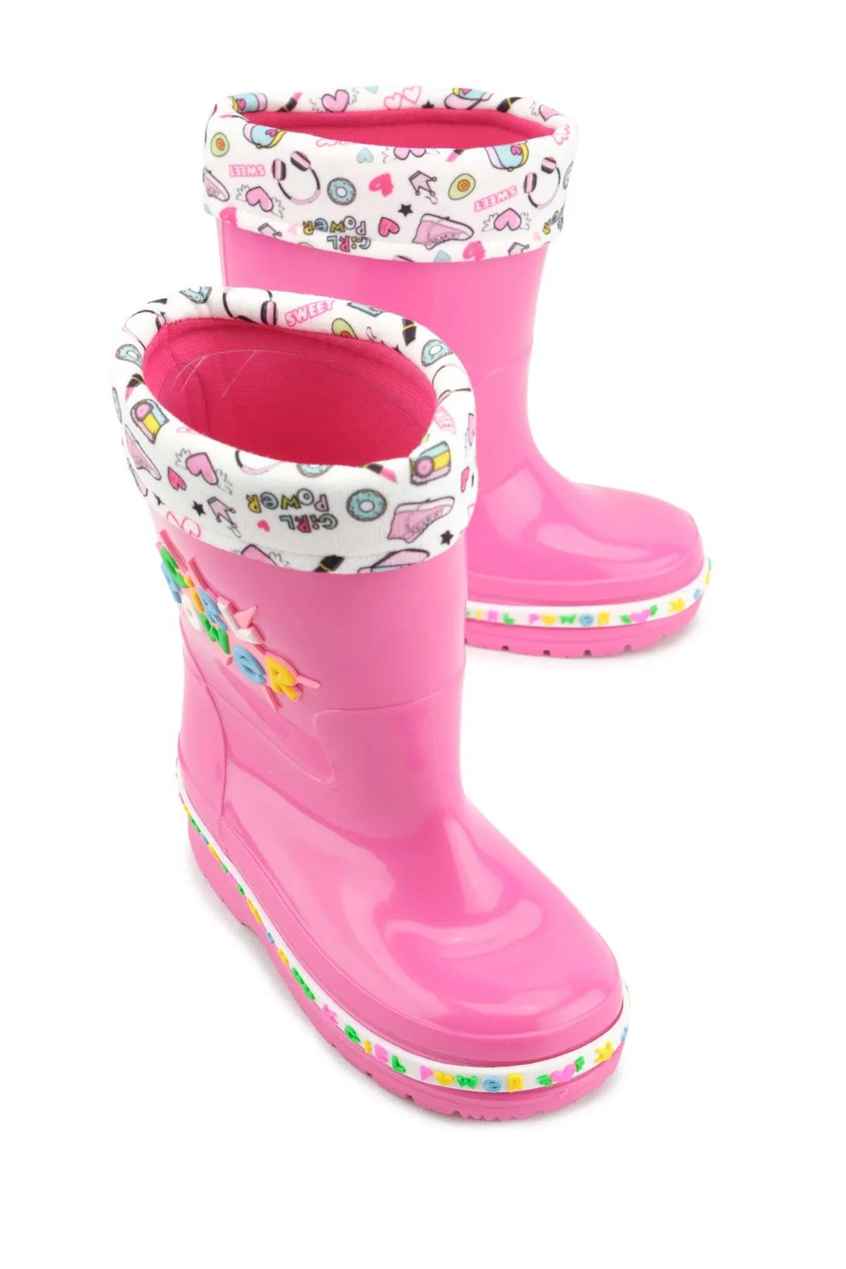 00678 Kız Çocuk Termal Astarlı Su Yağmur Geçirmez Çizme - Görsel 2