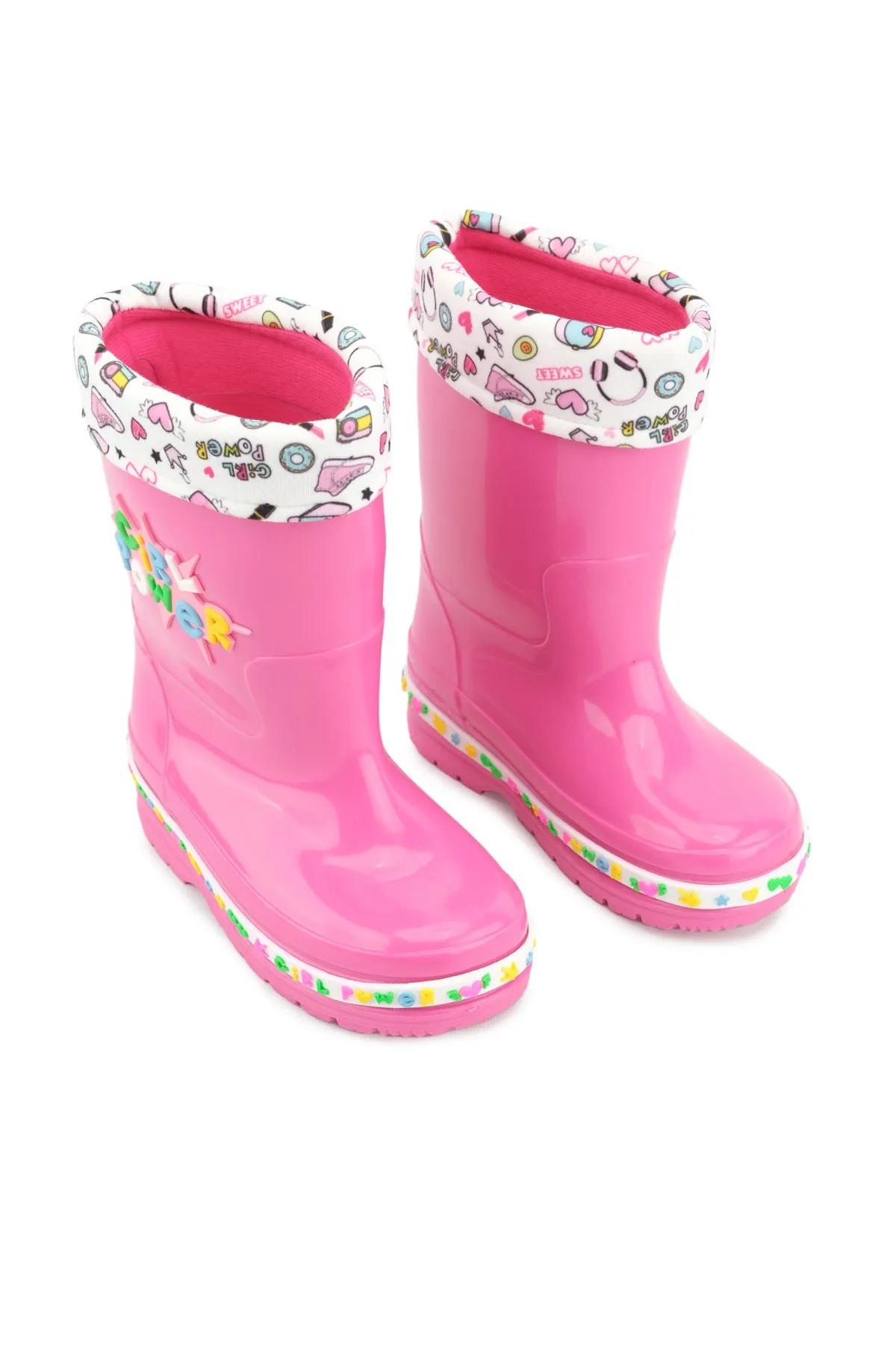 00678 Kız Çocuk Termal Astarlı Su Yağmur Geçirmez Çizme - Görsel 4