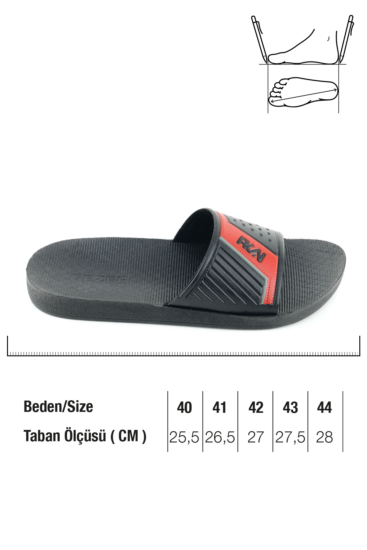 Gezer Gezer Kırmızı Erkek Yazlık PU Taban Suni Deri Islak Zemine Uygun Ev Bahçe Havuz Plaj Terlik Sandalet & Terlik | Flo Kırmızı - 3. görsel