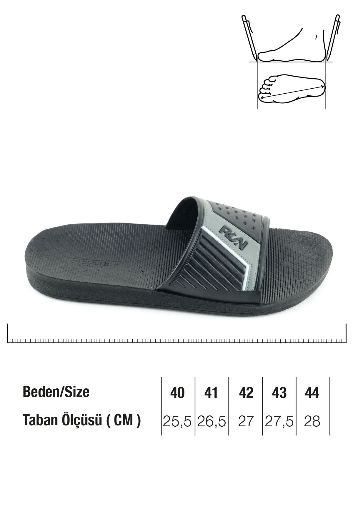 Gezer Gezer Siyah Erkek Yazlık PU Taban Suni Deri Islak Zemine Uygun Ev Bahçe Havuz Plaj Terlik Sandalet & Terlik | Flo Siyah - 3. görsel